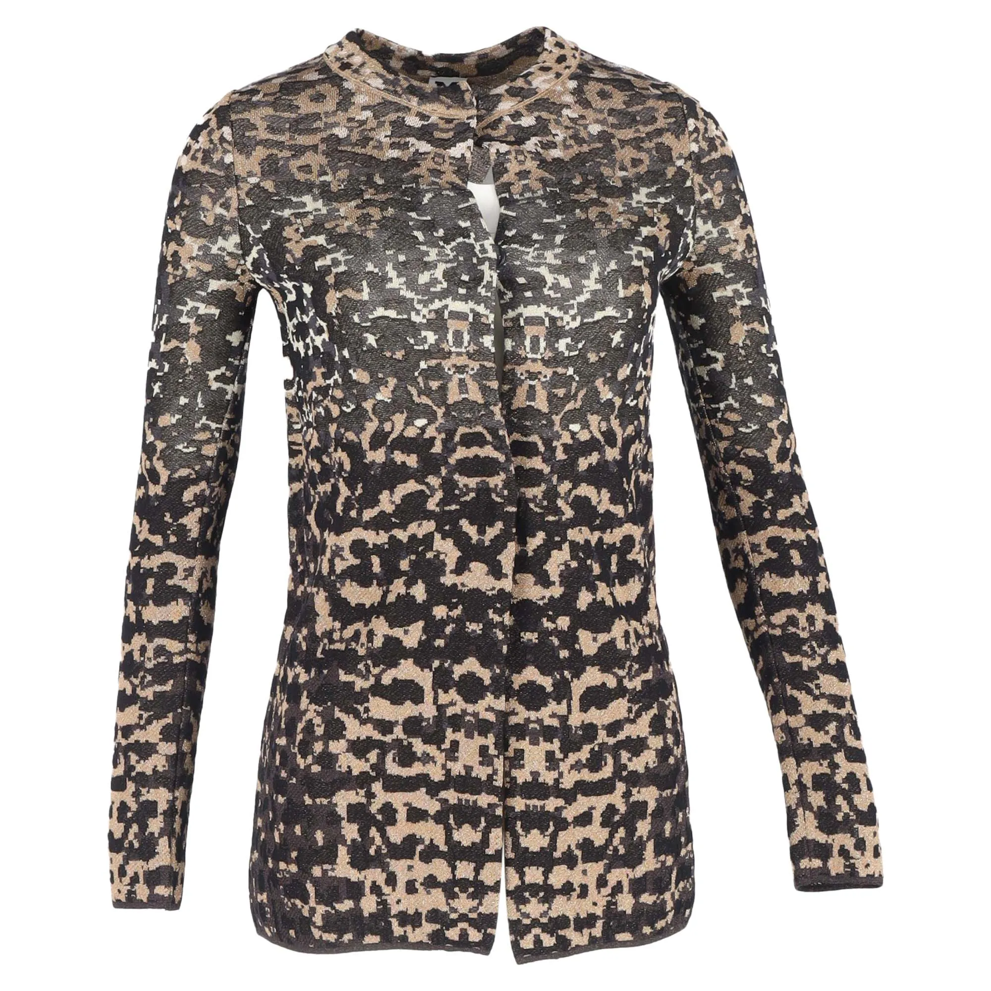 Cardigan imprimé M Missoni en coton noir et or