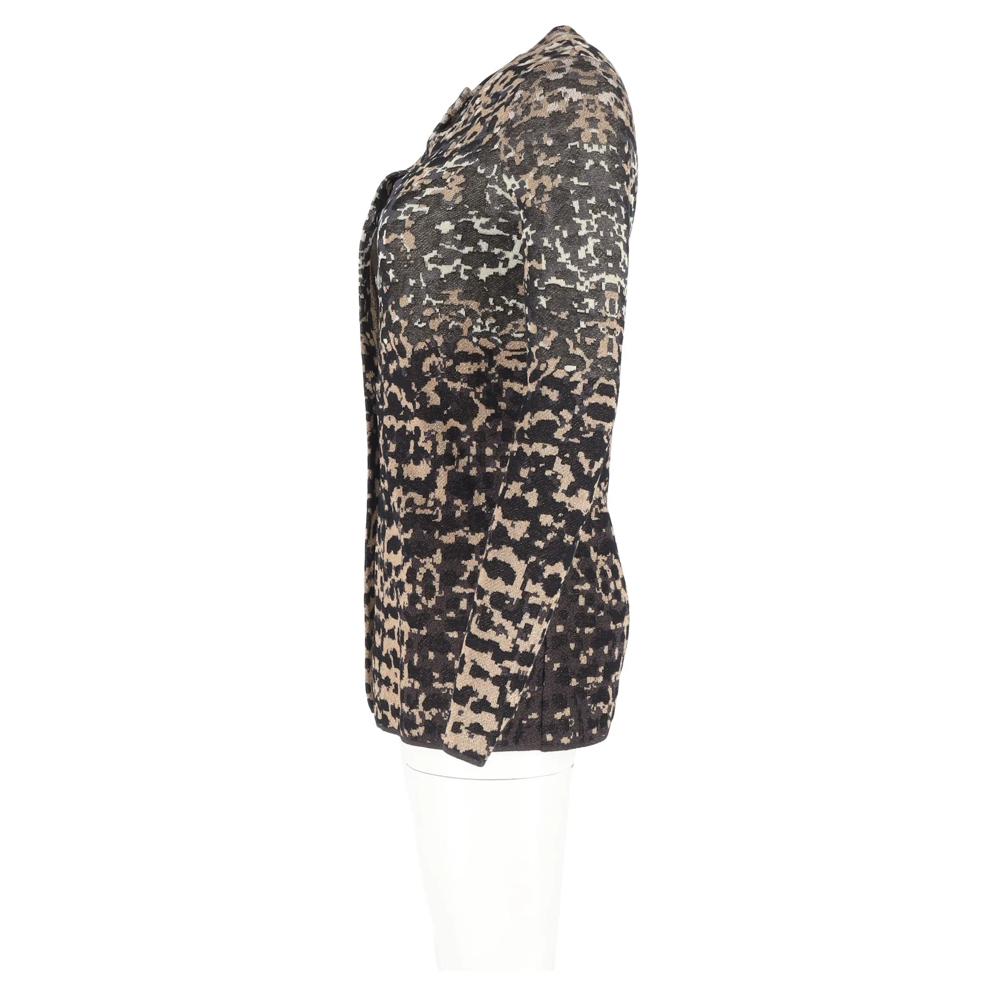 Cardigan imprimé M Missoni en coton noir et or