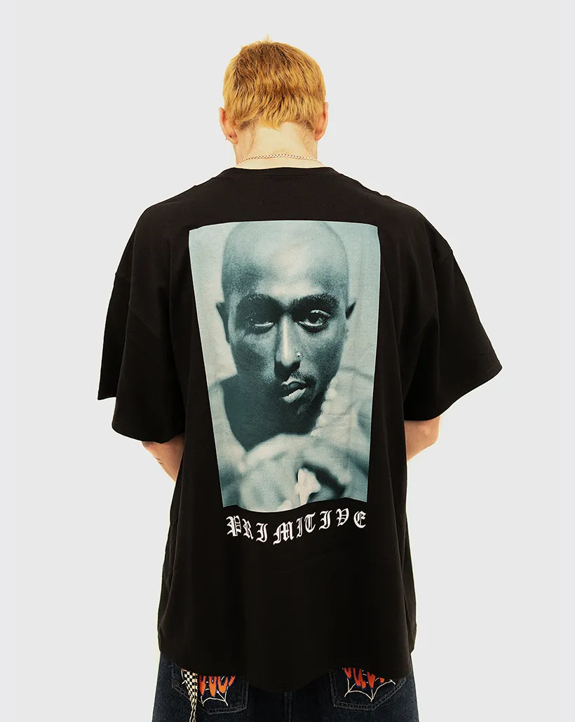 Soft Ribbing Seams Primitive X Tupac Royalty Shirt - Black