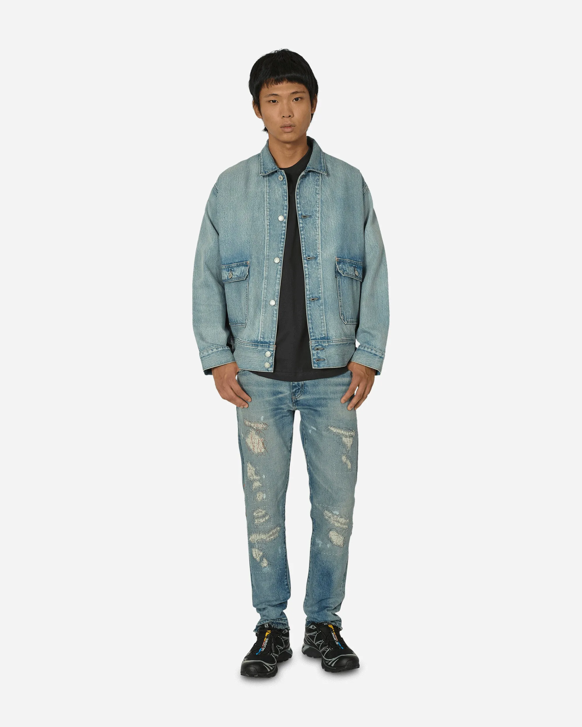 Snaps Comfortable Foot Bed Made In Japan 512 Jeans Blue