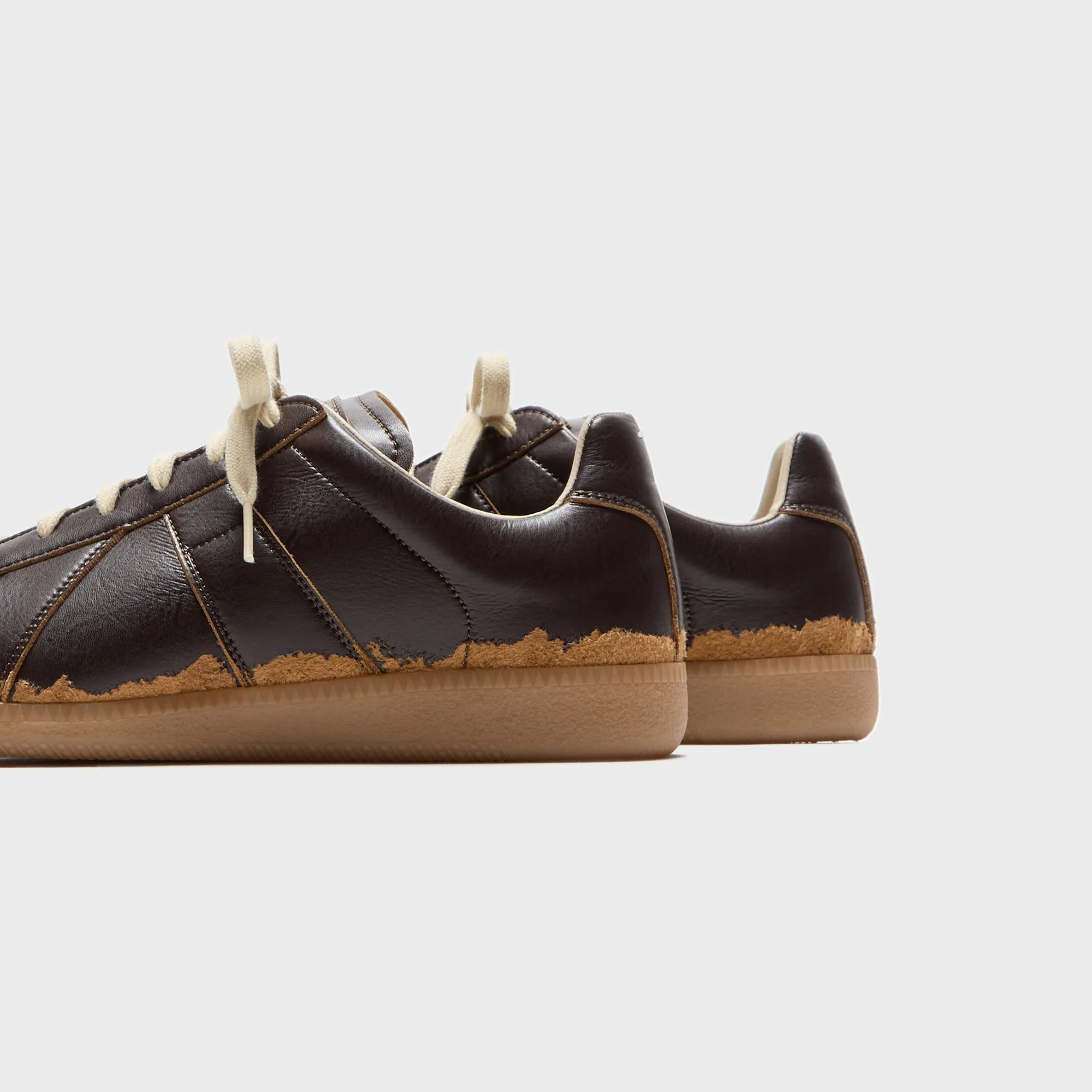 Lace-Up Closure Features Maison Margiela Replica Sneaker - Dark Brown / Camel