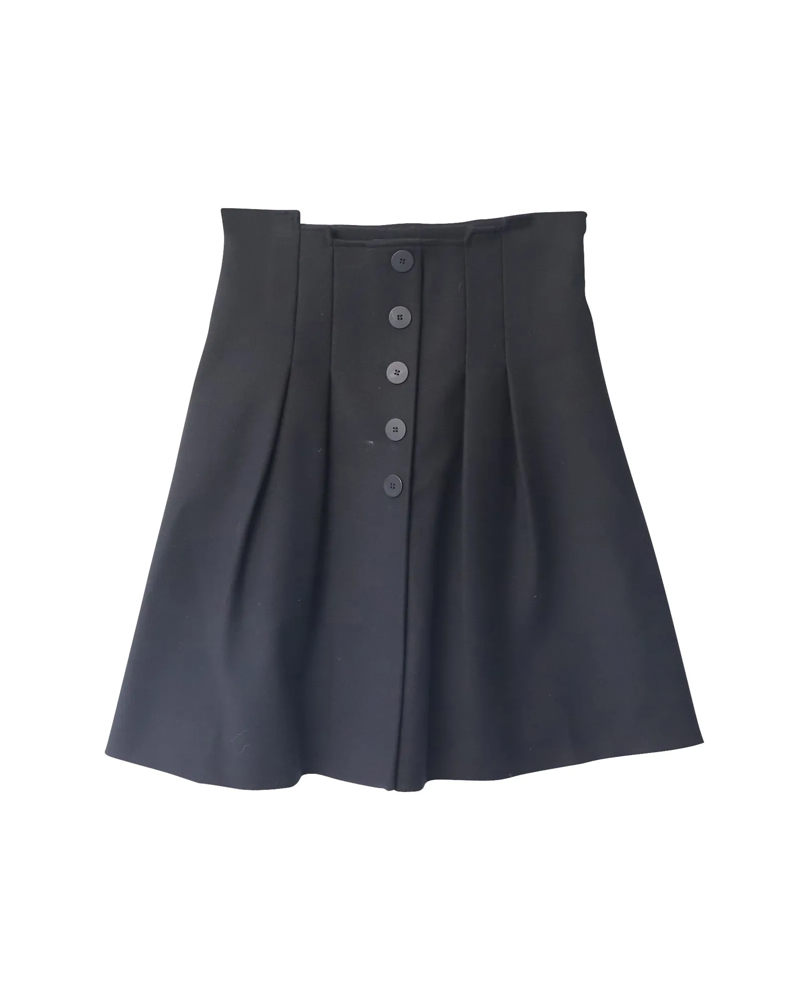 Jupe plissée à boutons apparents Maje en coton noir