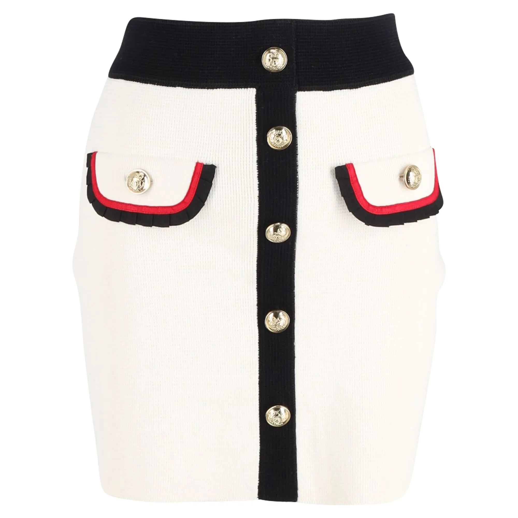 Maje Jerome Mini en maille boutonnée écru en coton blanc