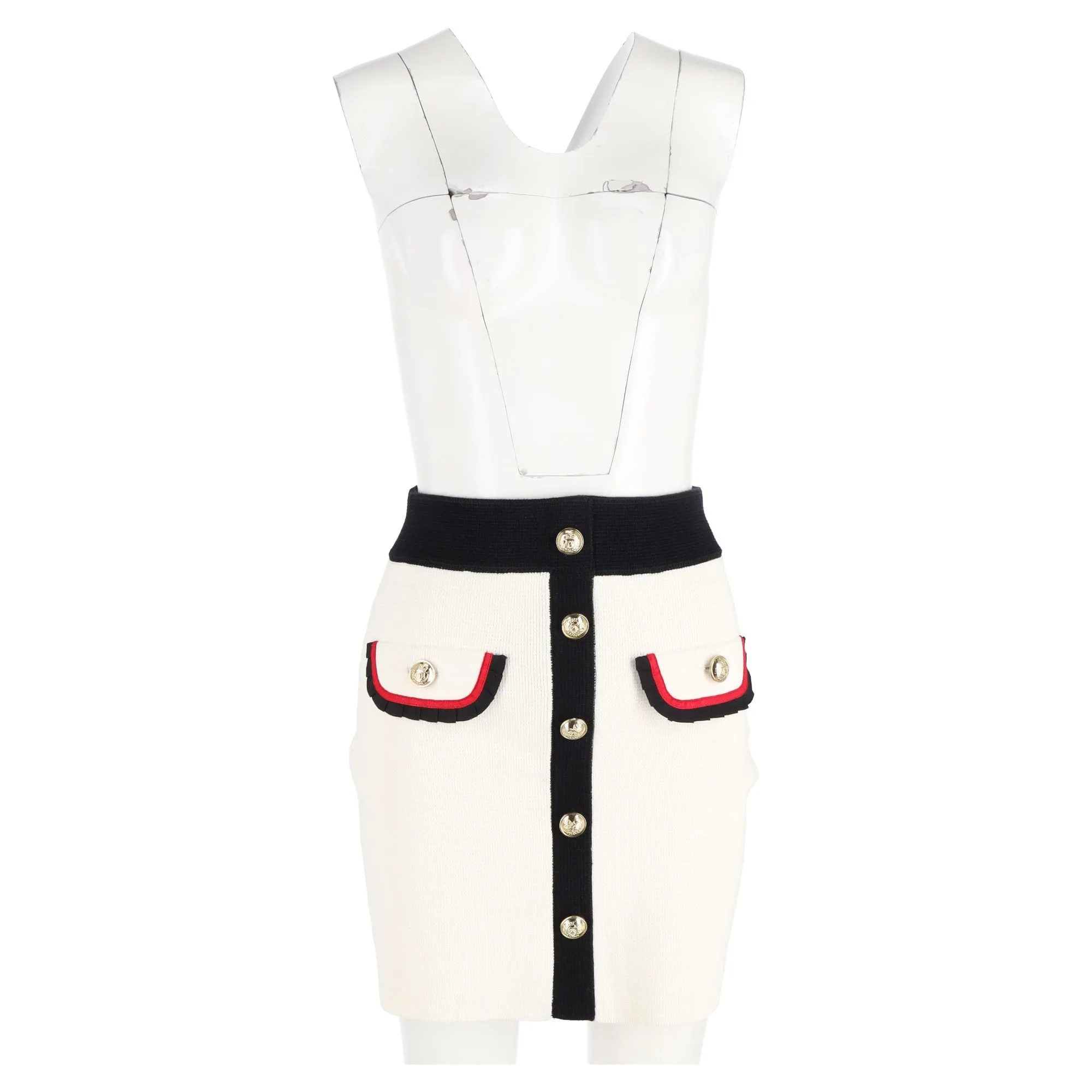 Maje Jerome Mini en maille boutonnée écru en coton blanc
