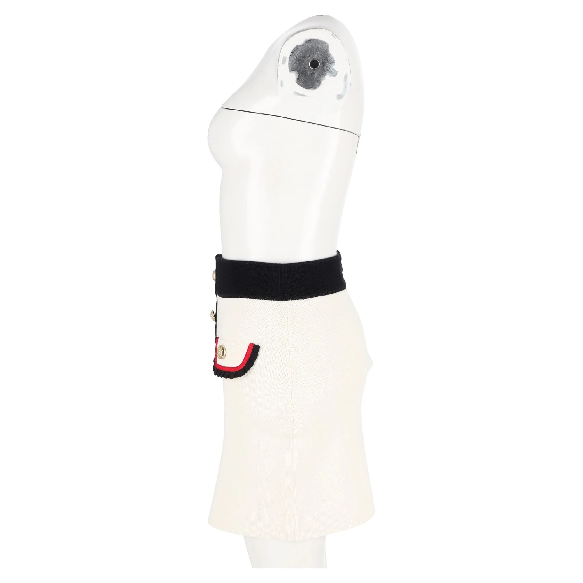 Maje Jerome Mini en maille boutonnée écru en coton blanc