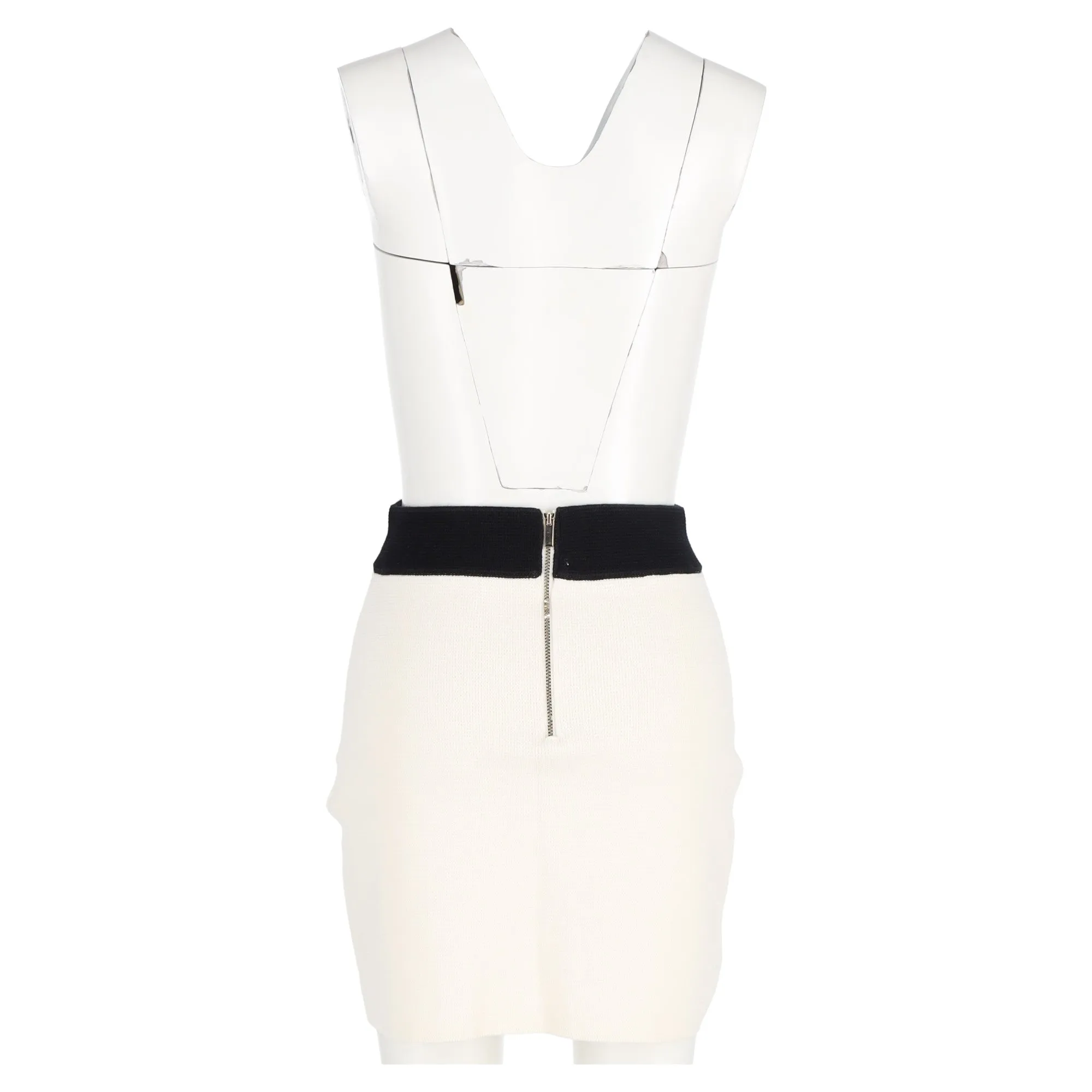Maje Jerome Mini en maille boutonnée écru en coton blanc