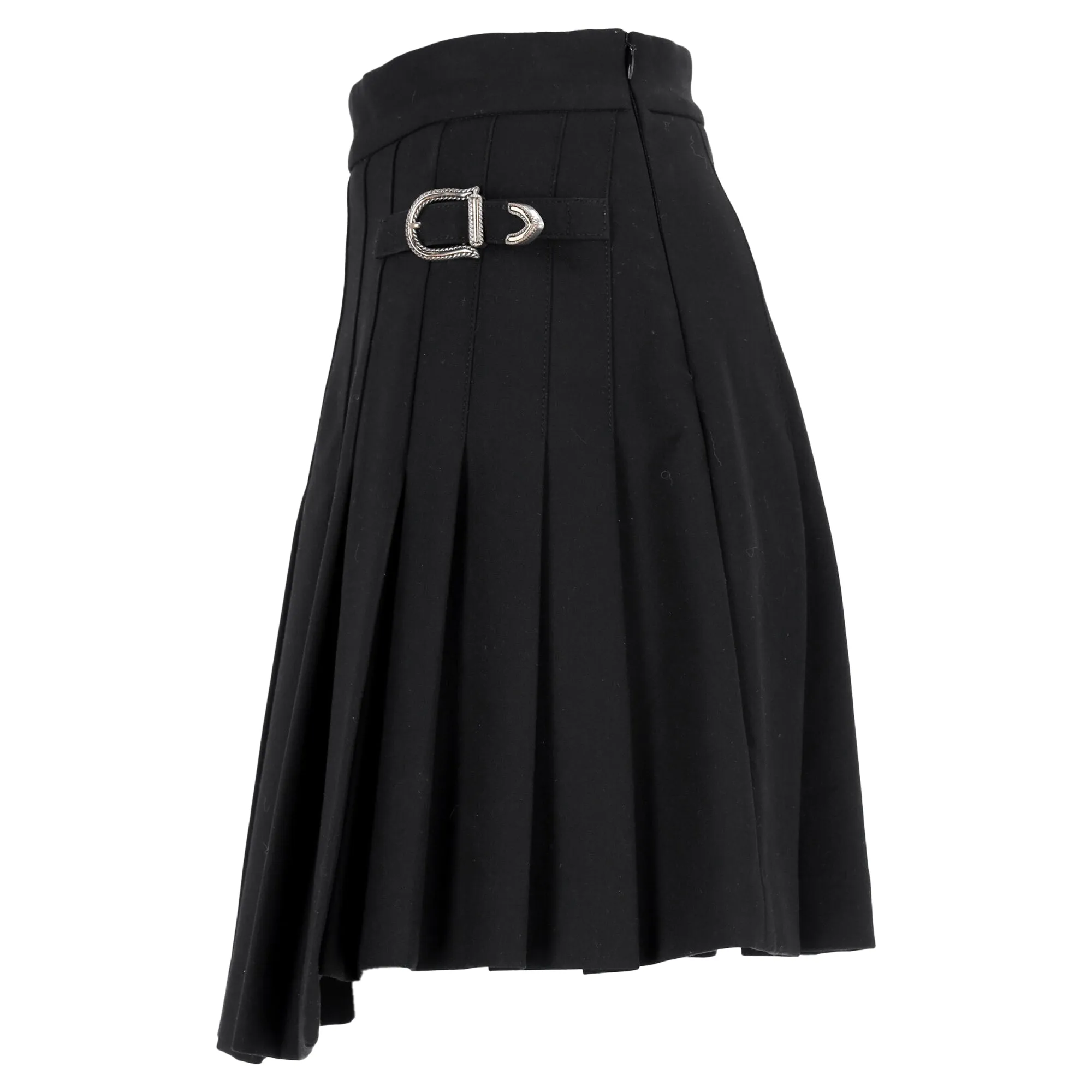 Jupe plissée mini asymétrique Maje en laine noire
