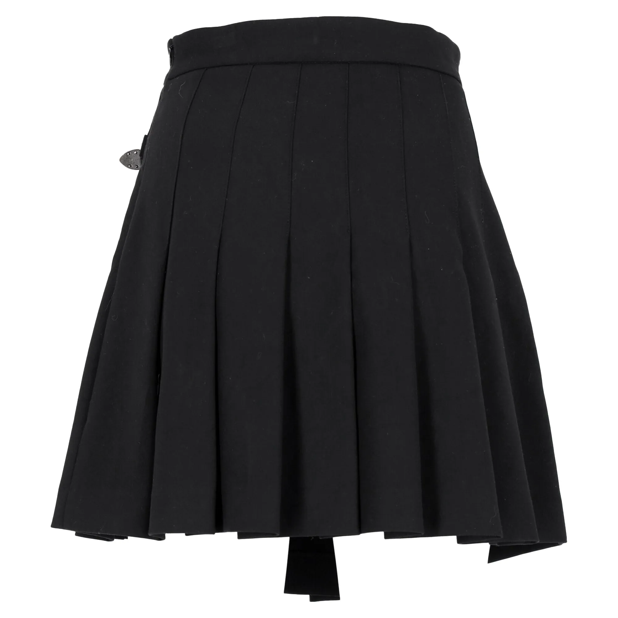 Jupe plissée mini asymétrique Maje en laine noire
