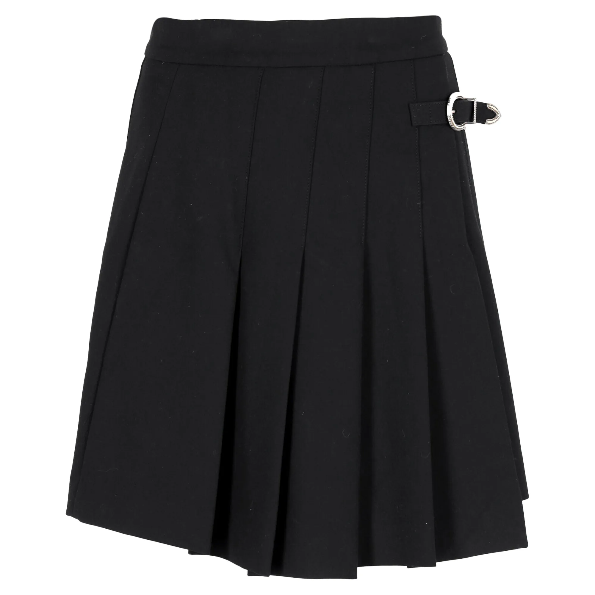 Jupe plissée mini asymétrique Maje en laine noire