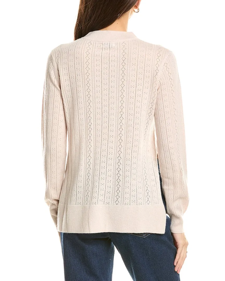 Pull en laine et cachemire mélangé Malo à motifs Pointelle
