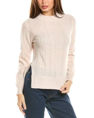 Pull en laine et cachemire mélangé Malo à motifs Pointelle