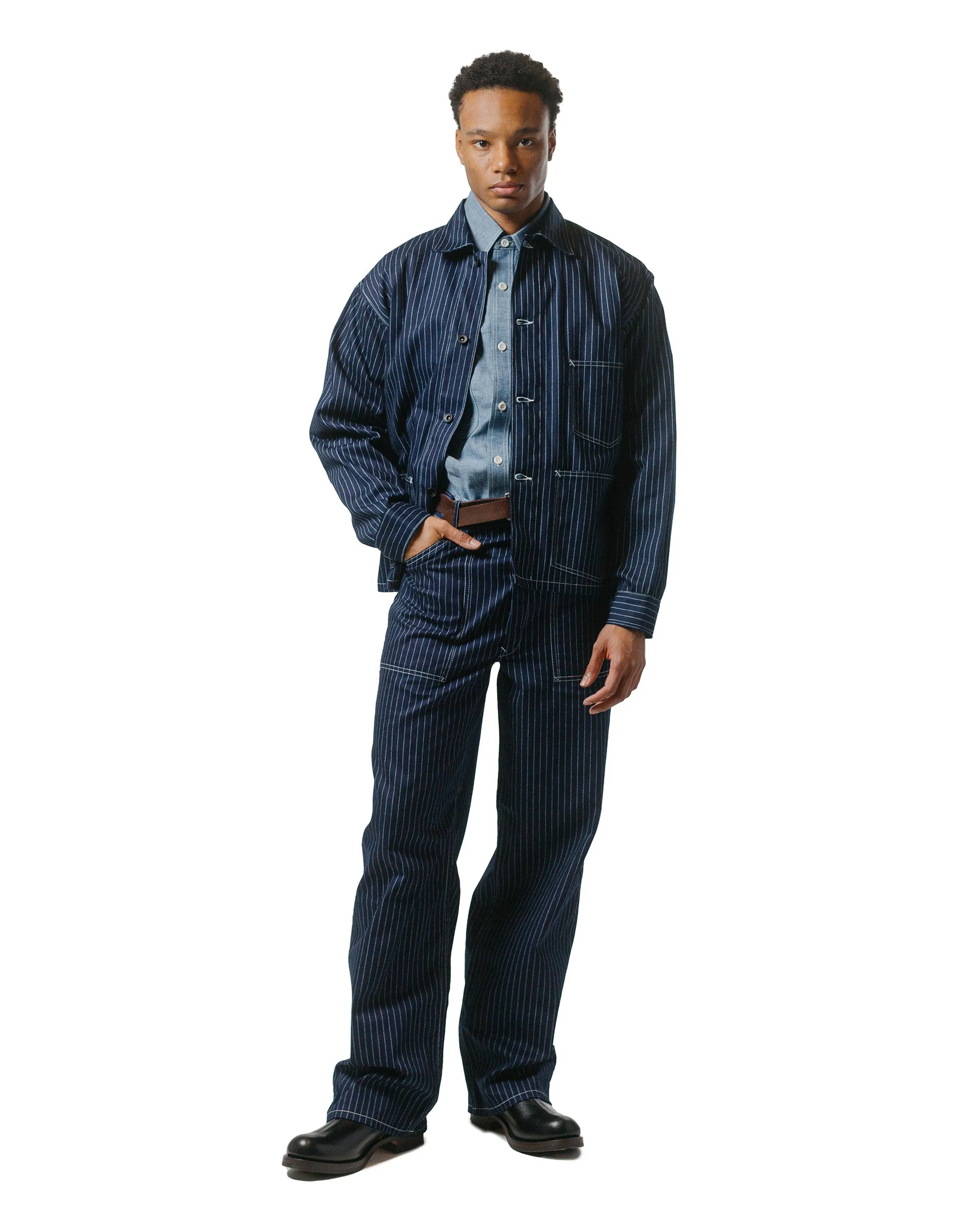 Pajamas Style Square Back The Real Mccoy'S Mp24007 Wabash Work Trousers Indigo