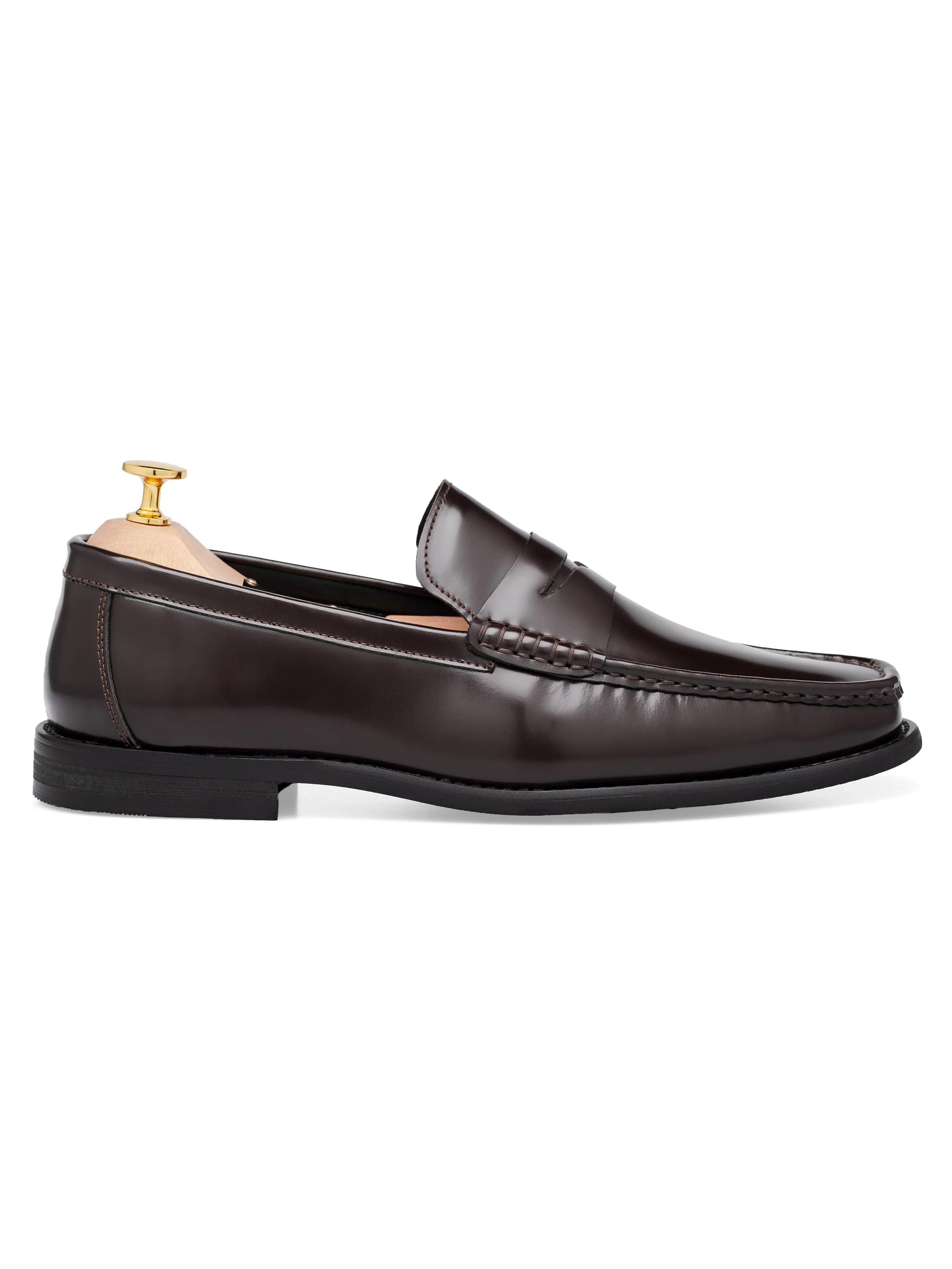 Back To School Sale Born to Stand Out Marco Penny Loafer - Coffee Brown Polished Leather