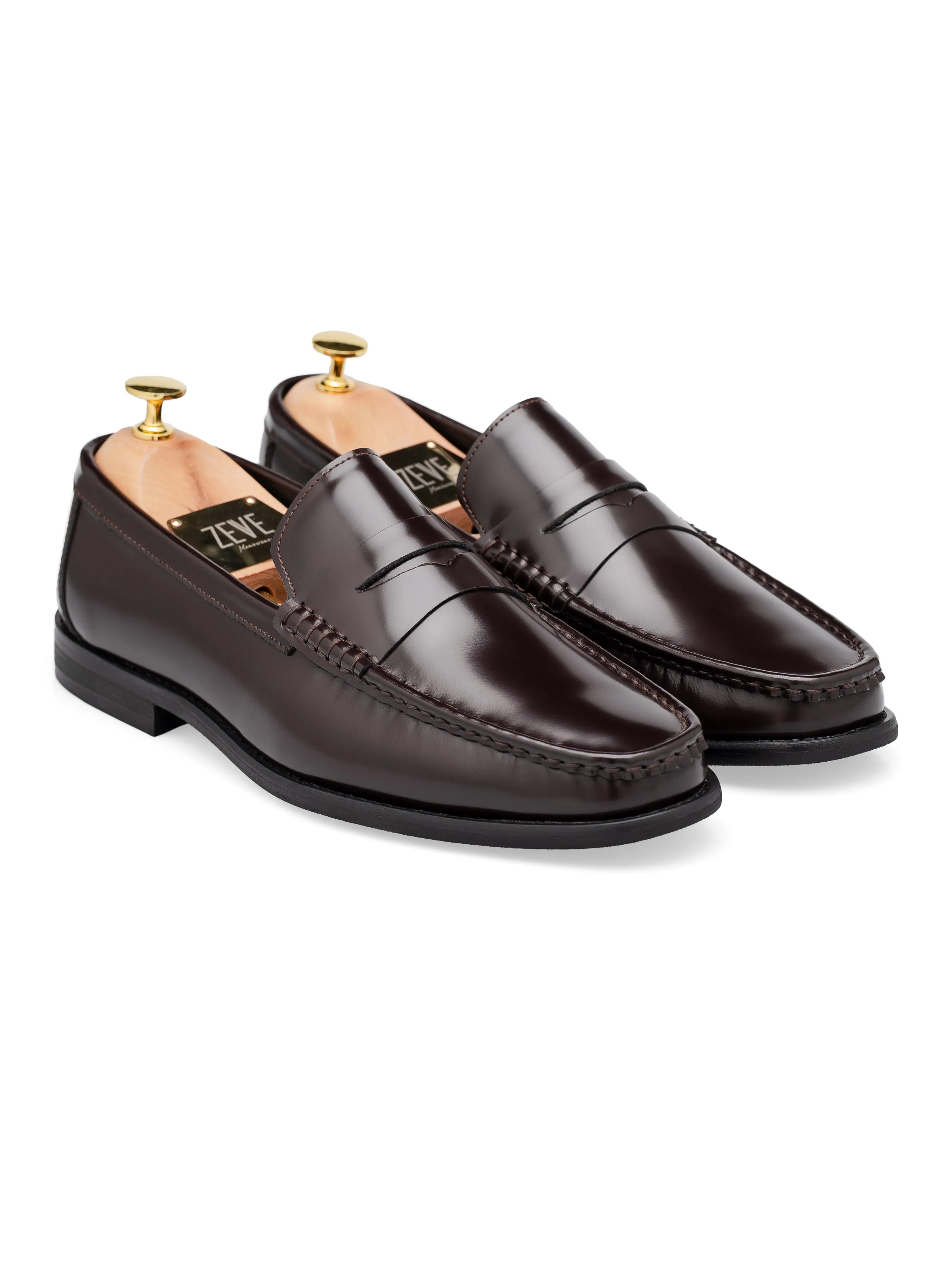 Marco Penny Loafer - Coffee Brown Polished Leather Christmas Eve Sale