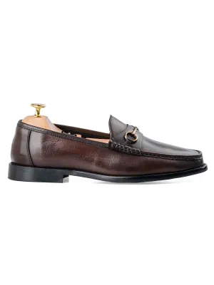 Stride with Confidence Mario HorsebitMoccasinLoafer - Dark Brown (Hand Painted Patina)
