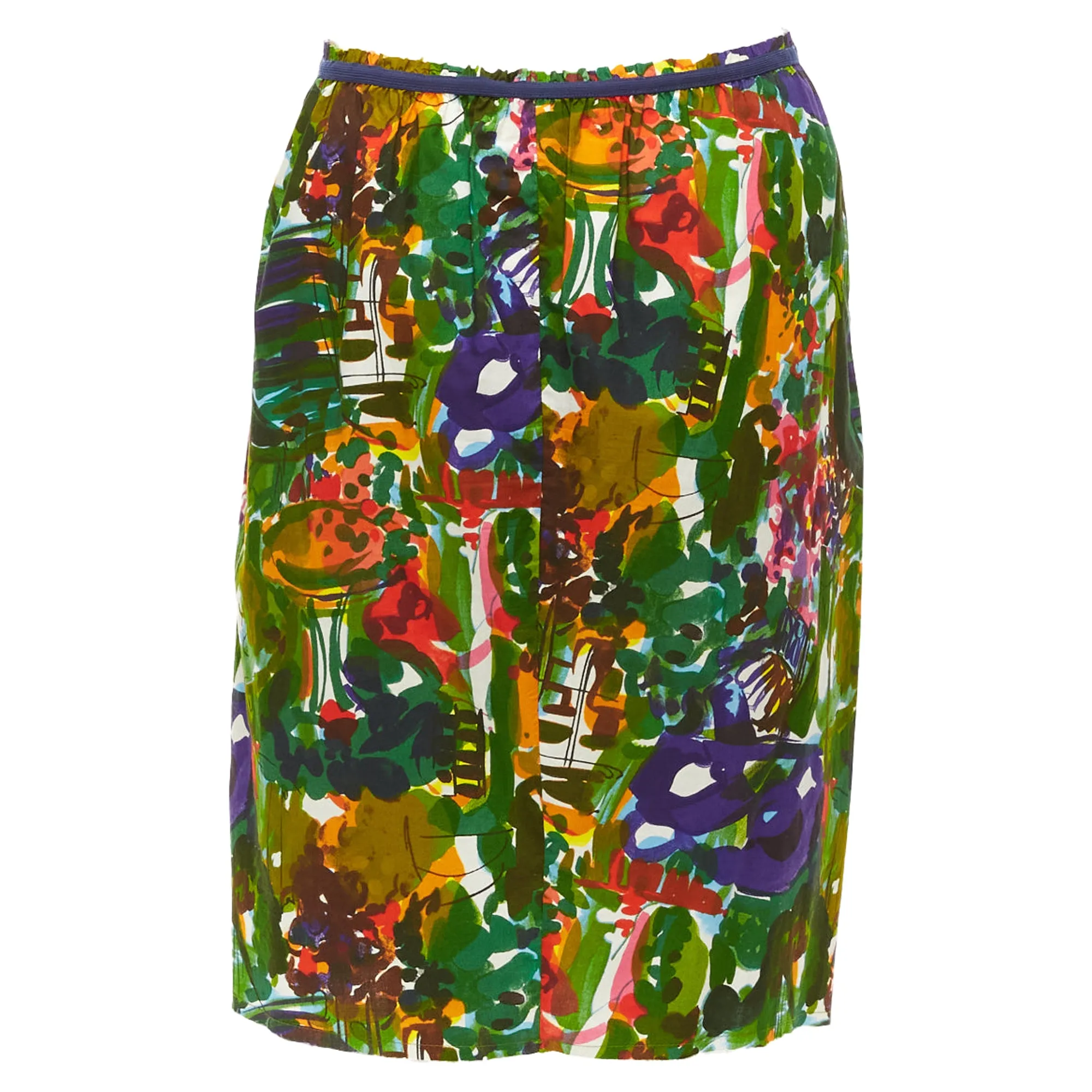 Jupe plissée inversée en coton floral Marni à mi-mollet