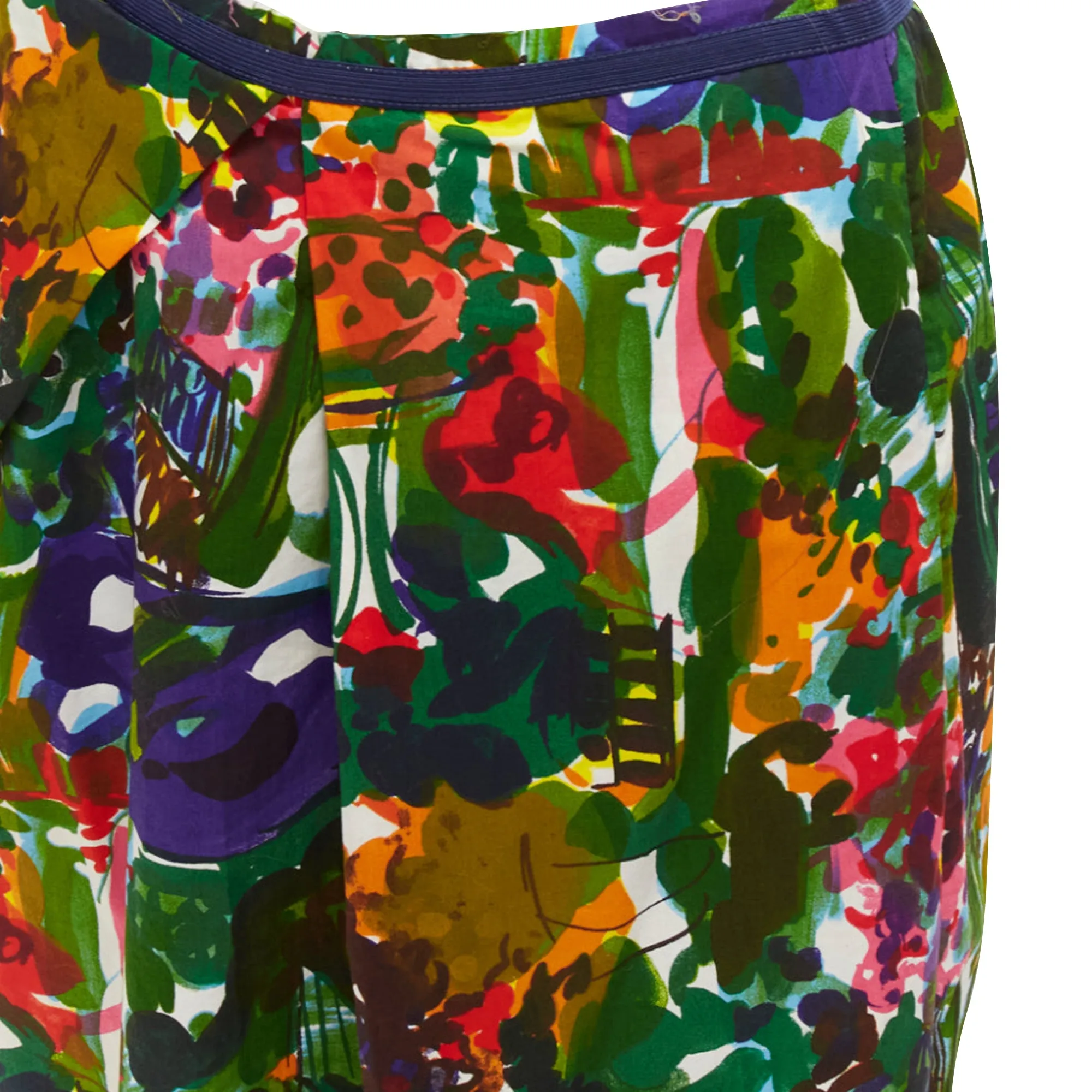 Jupe plissée inversée en coton floral Marni à mi-mollet