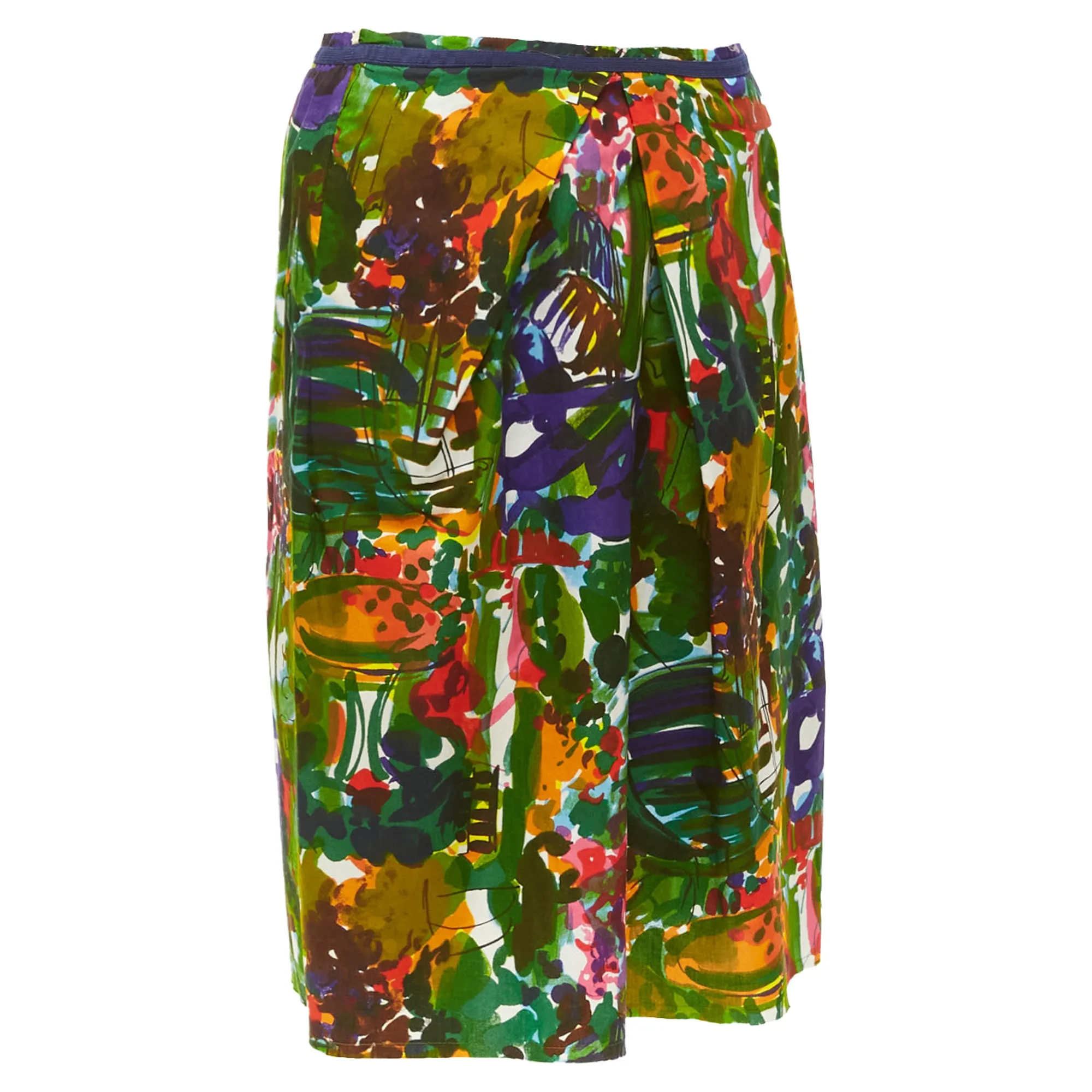 Jupe plissée inversée en coton floral Marni à mi-mollet