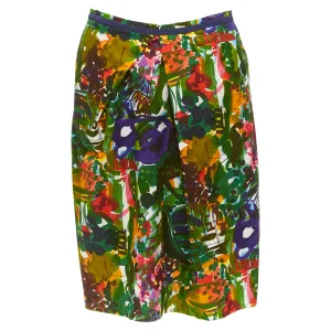 Jupe plissée inversée en coton floral Marni à mi-mollet