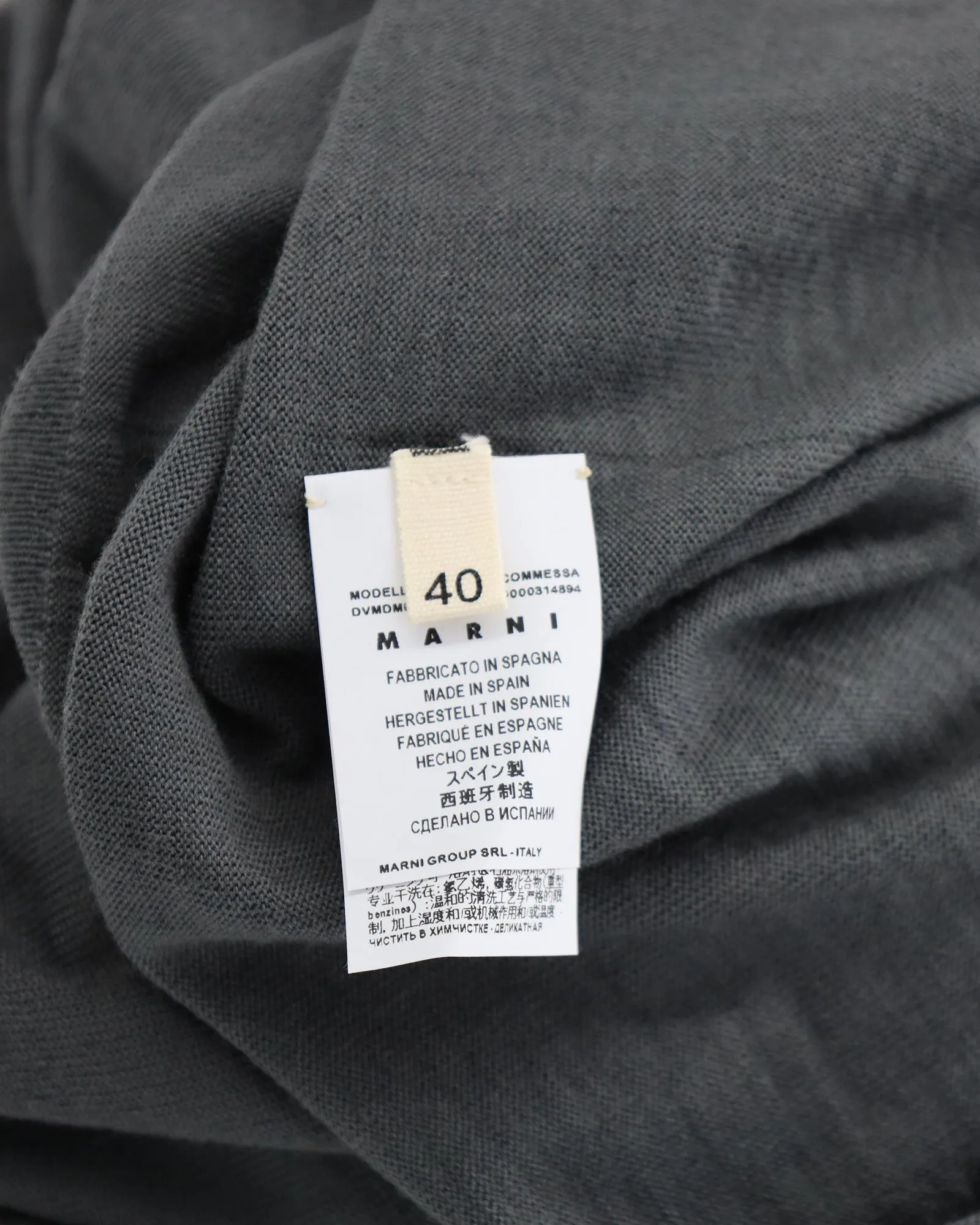 Pull col roulé manches longues Marni en laine grise