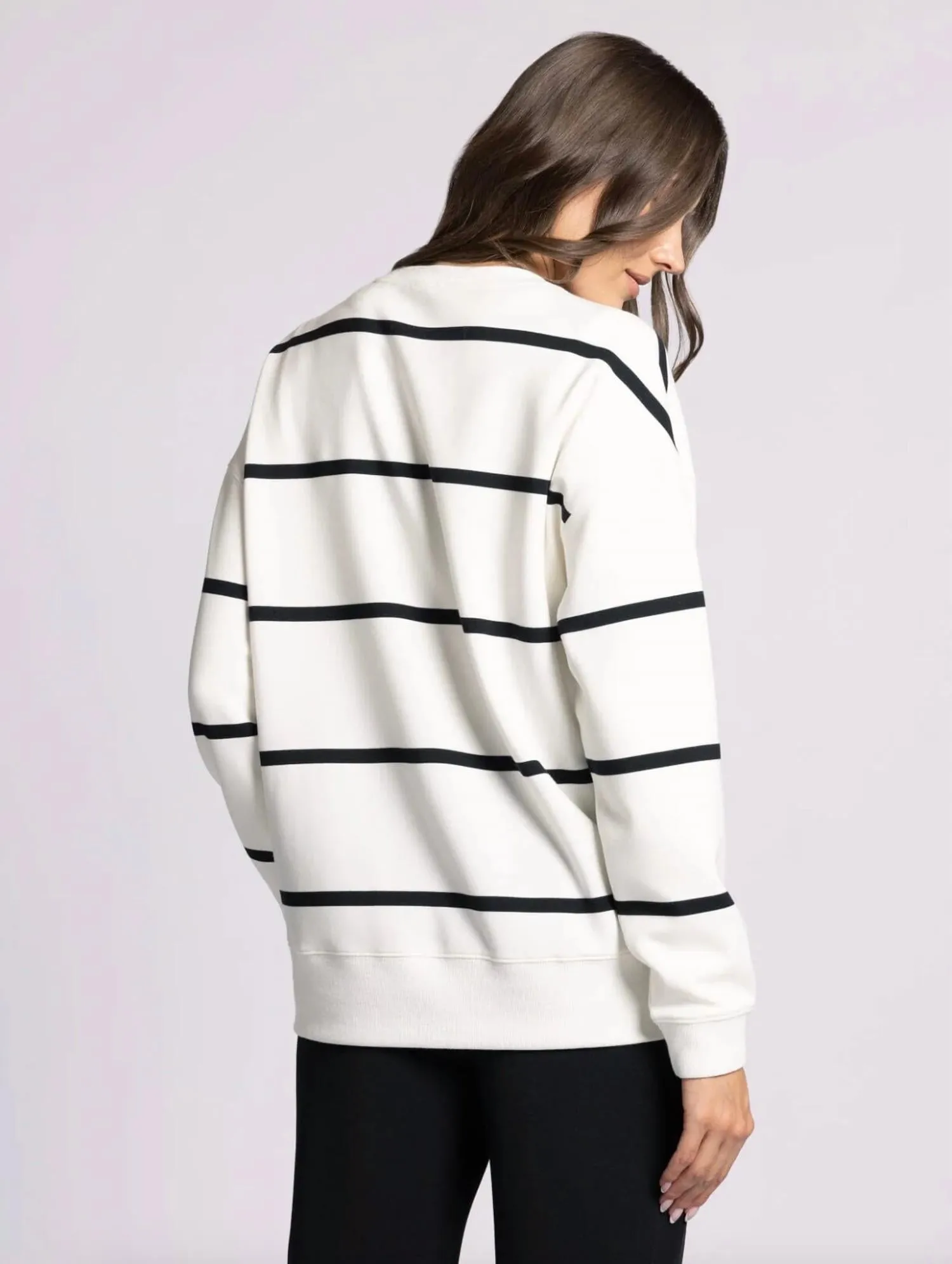Pull overdimensionné Martina à rayures blanches