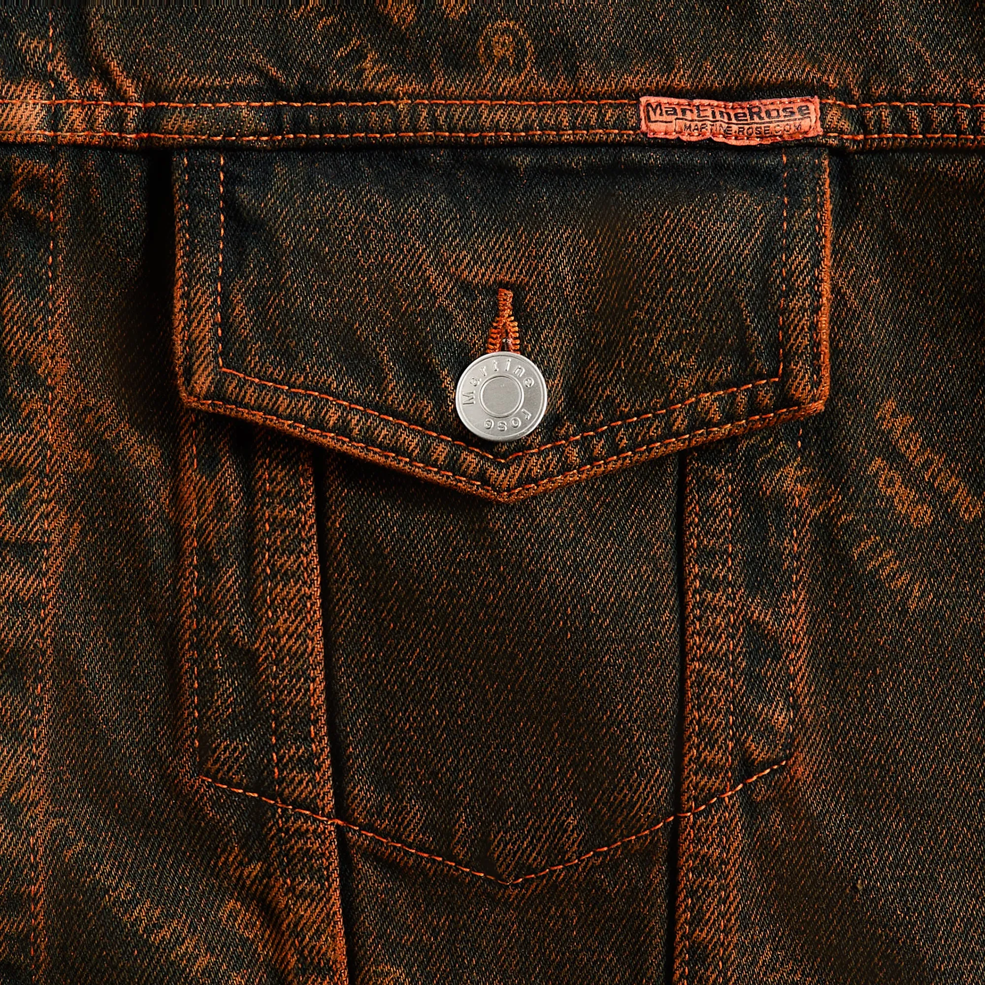 Anti-Fake Advantage Martine Rose Oversized Denim Jacket - Orange Laser