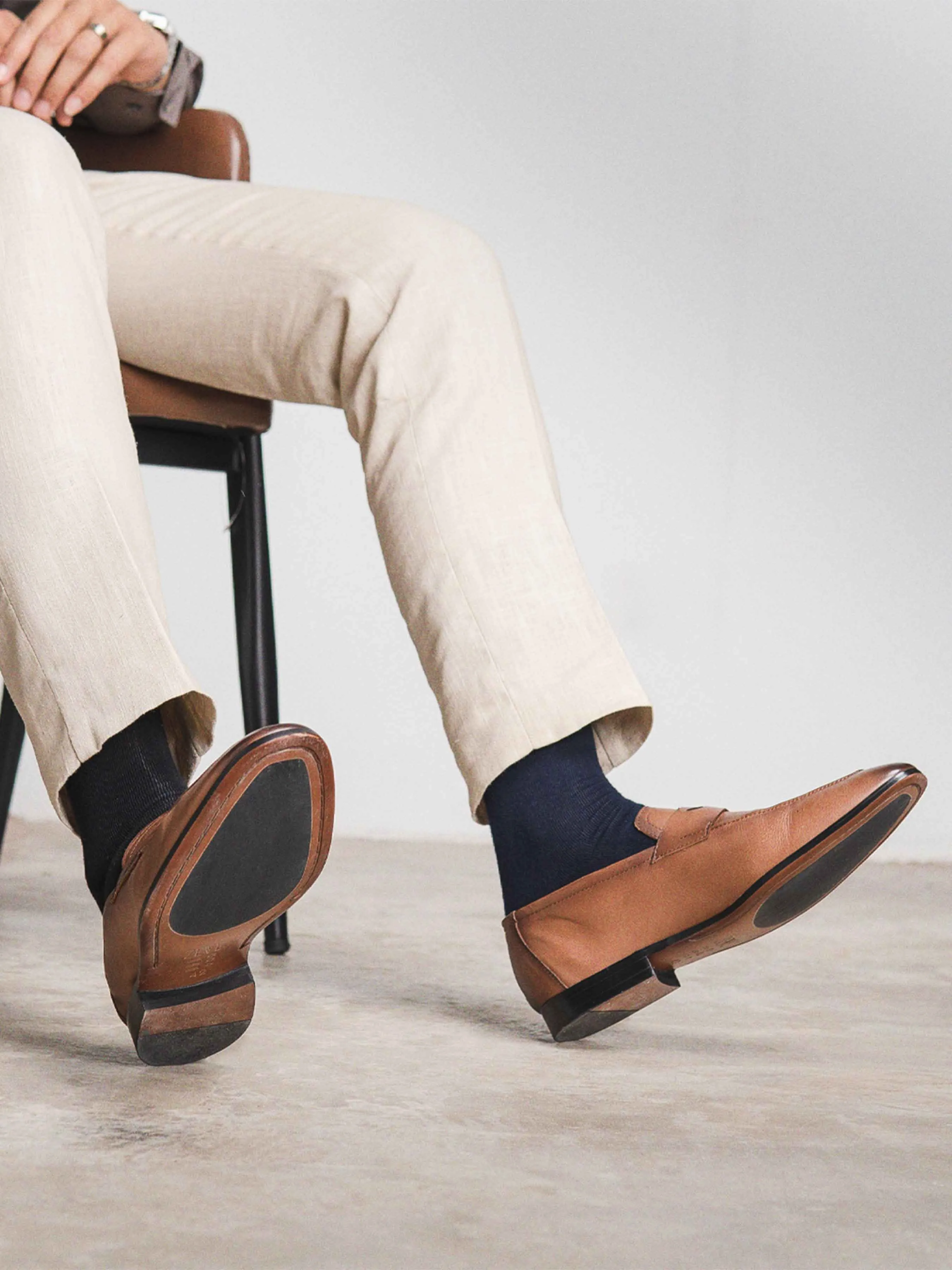 Martino Penny Loafer - Coffee (Hand Painted Patina) Antarctic Tribalistically Trekking Poles