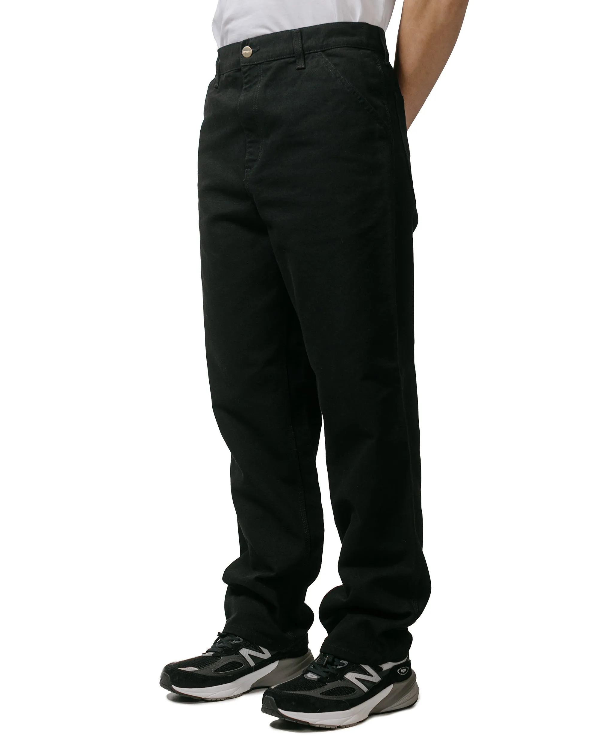 Comfortable With Different Sock Social Situations Carhartt W.I.P. Simple Pant Canvas Black Rinsed
