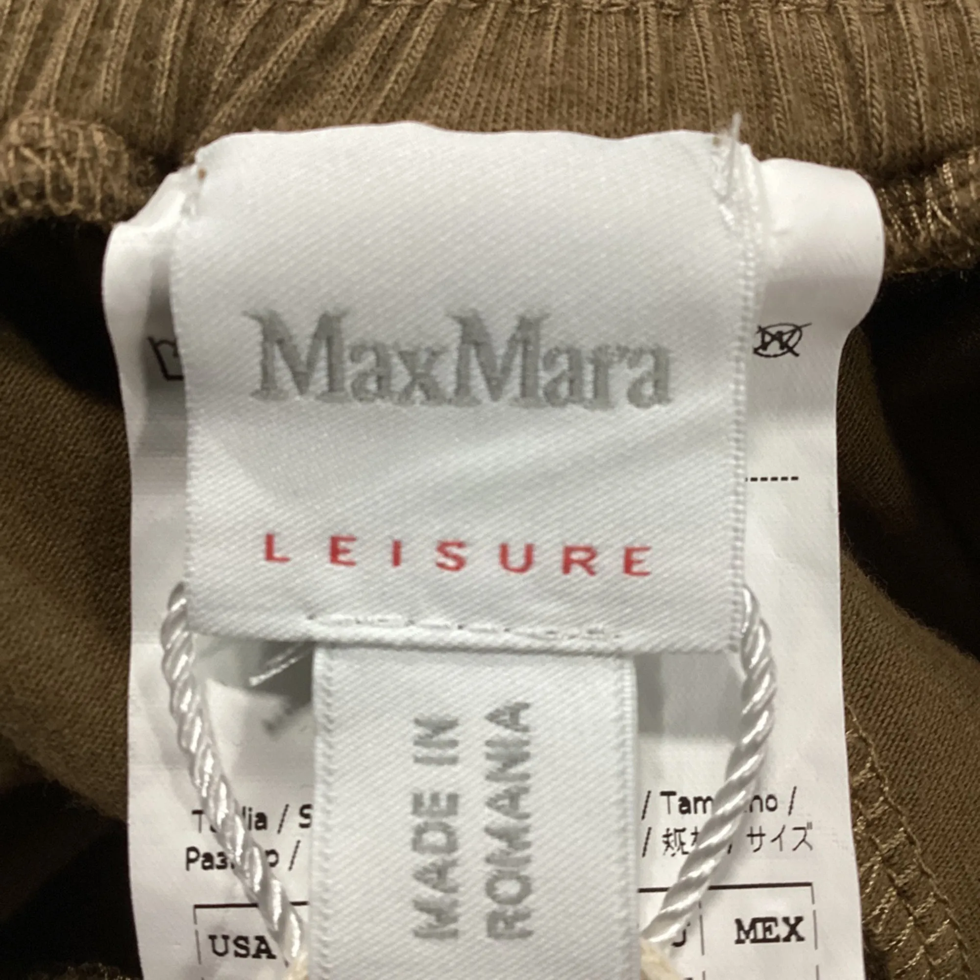 Jupe mi-longue en coton marron à cordon de serrage Max Mara Leisure