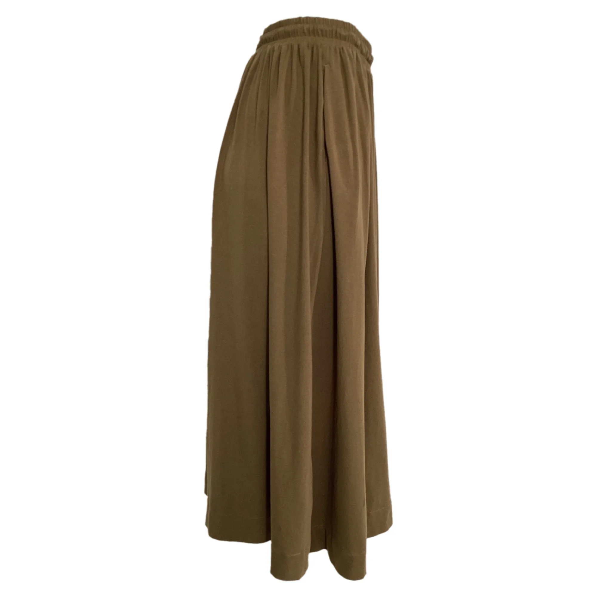 Jupe mi-longue en coton marron à cordon de serrage Max Mara Leisure