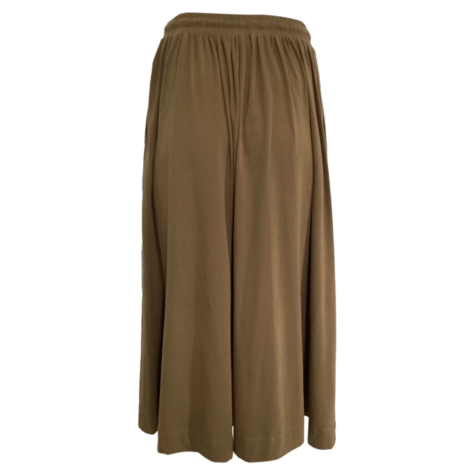 Jupe mi-longue en coton marron à cordon de serrage Max Mara Leisure