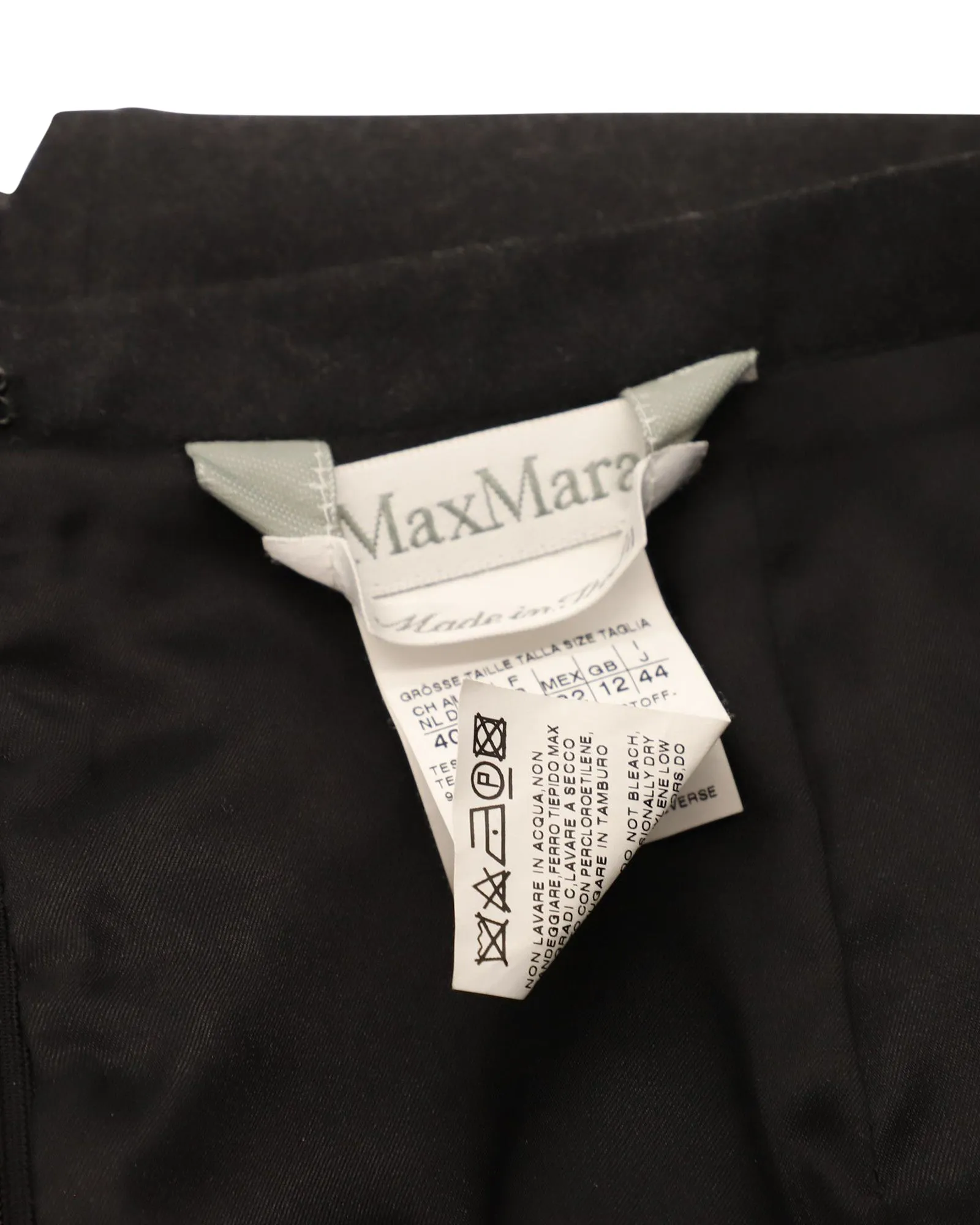 Jupe crayon mi-longue Max Mara en laine noire