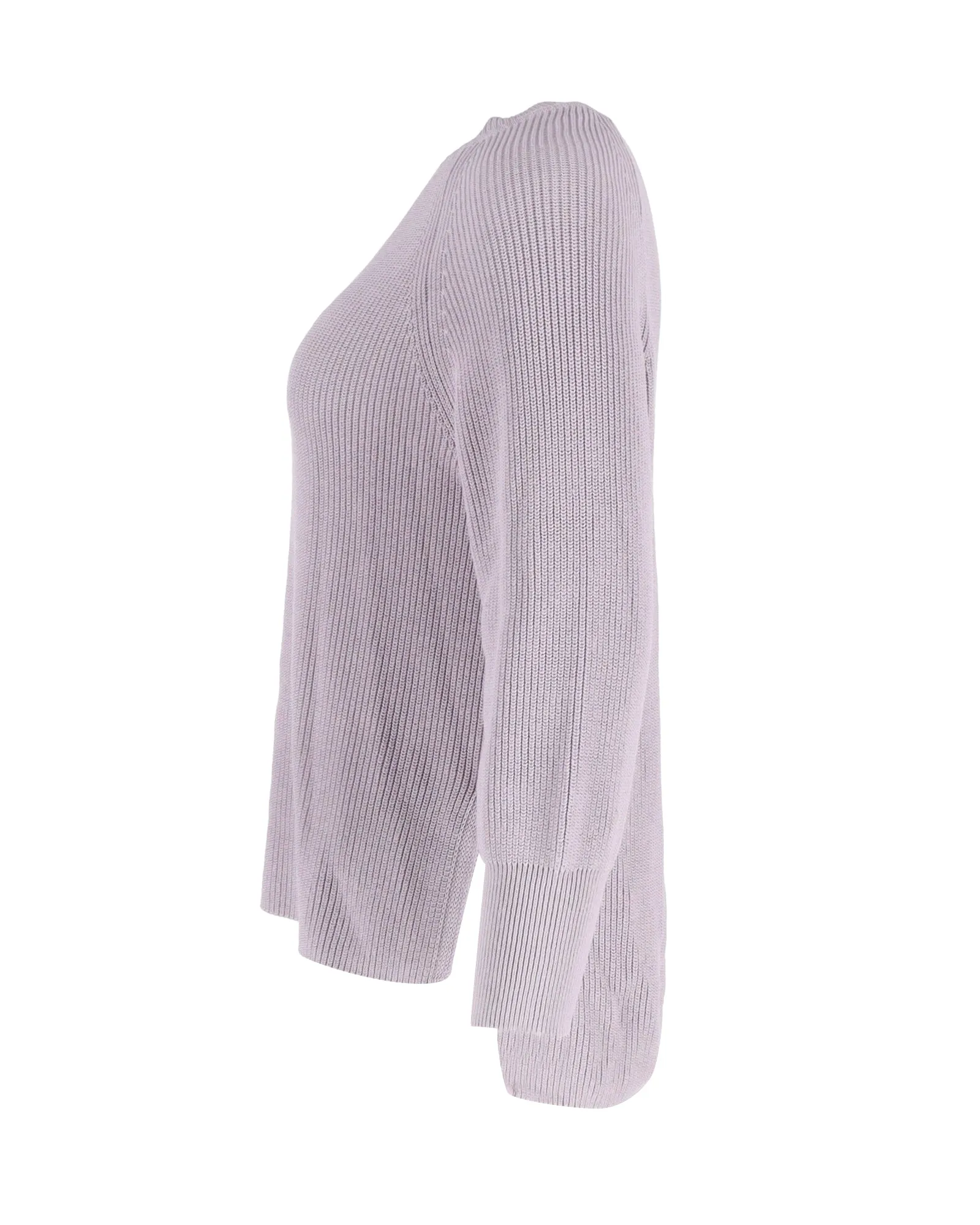 Pull col rond côtelé Max Mara en coton lavande