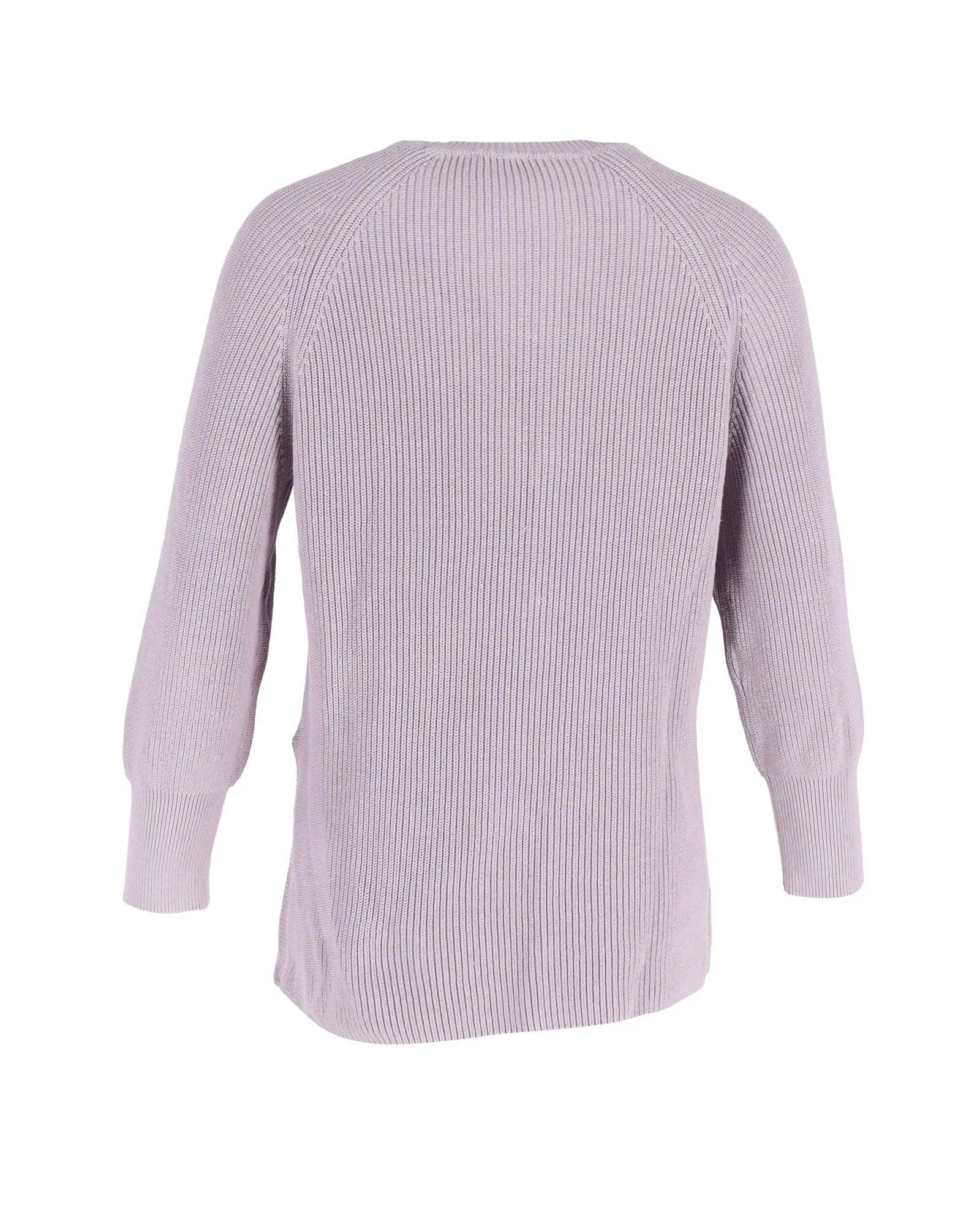 Pull col rond côtelé Max Mara en coton lavande
