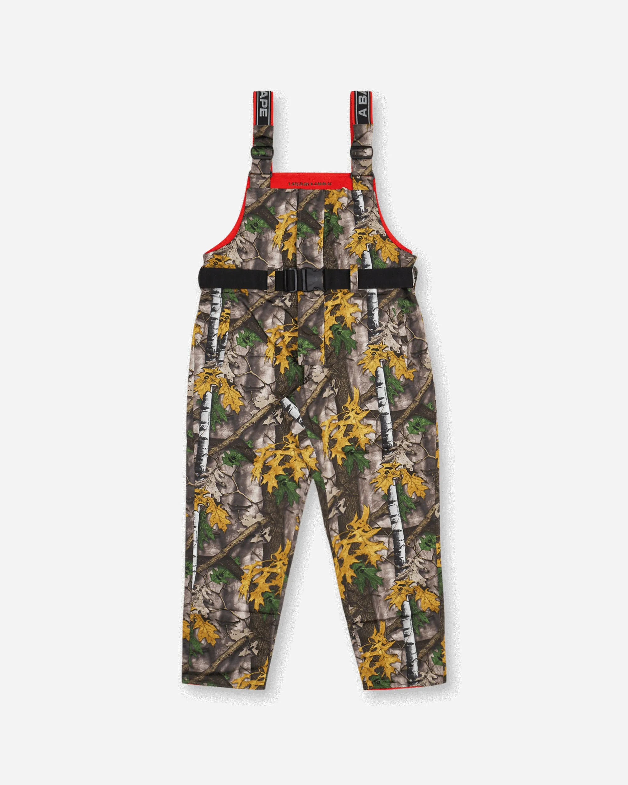 Men'S Bape Forest Camo Overall Beige Comfortable Pleat Tie-Down Straps