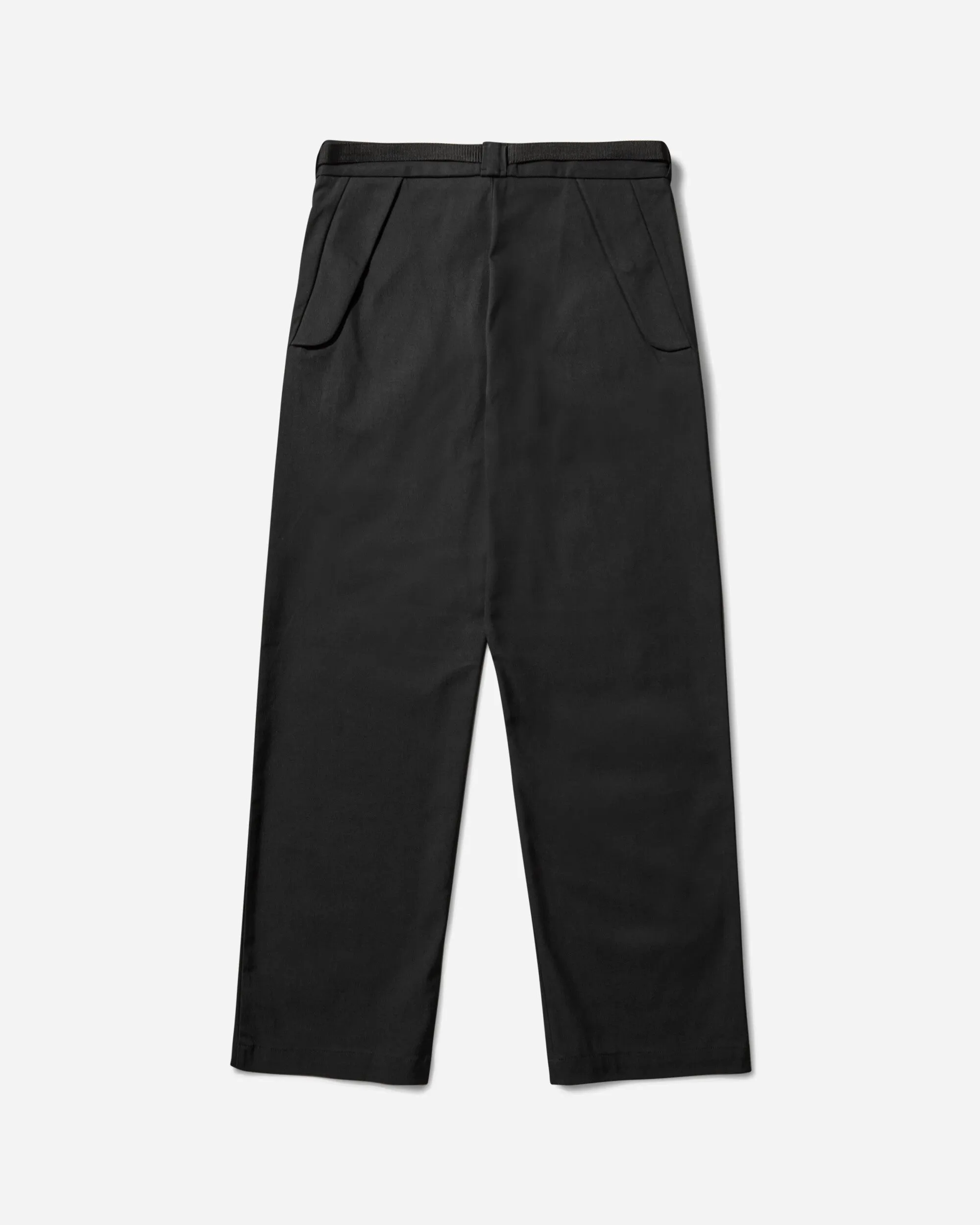 Men'S Buckle Chino Pants Black Culottes Fabric