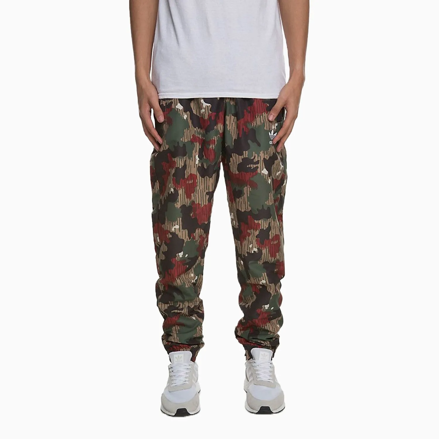 Button - Through Stamping Men'S Camo Wind Sweat Pant