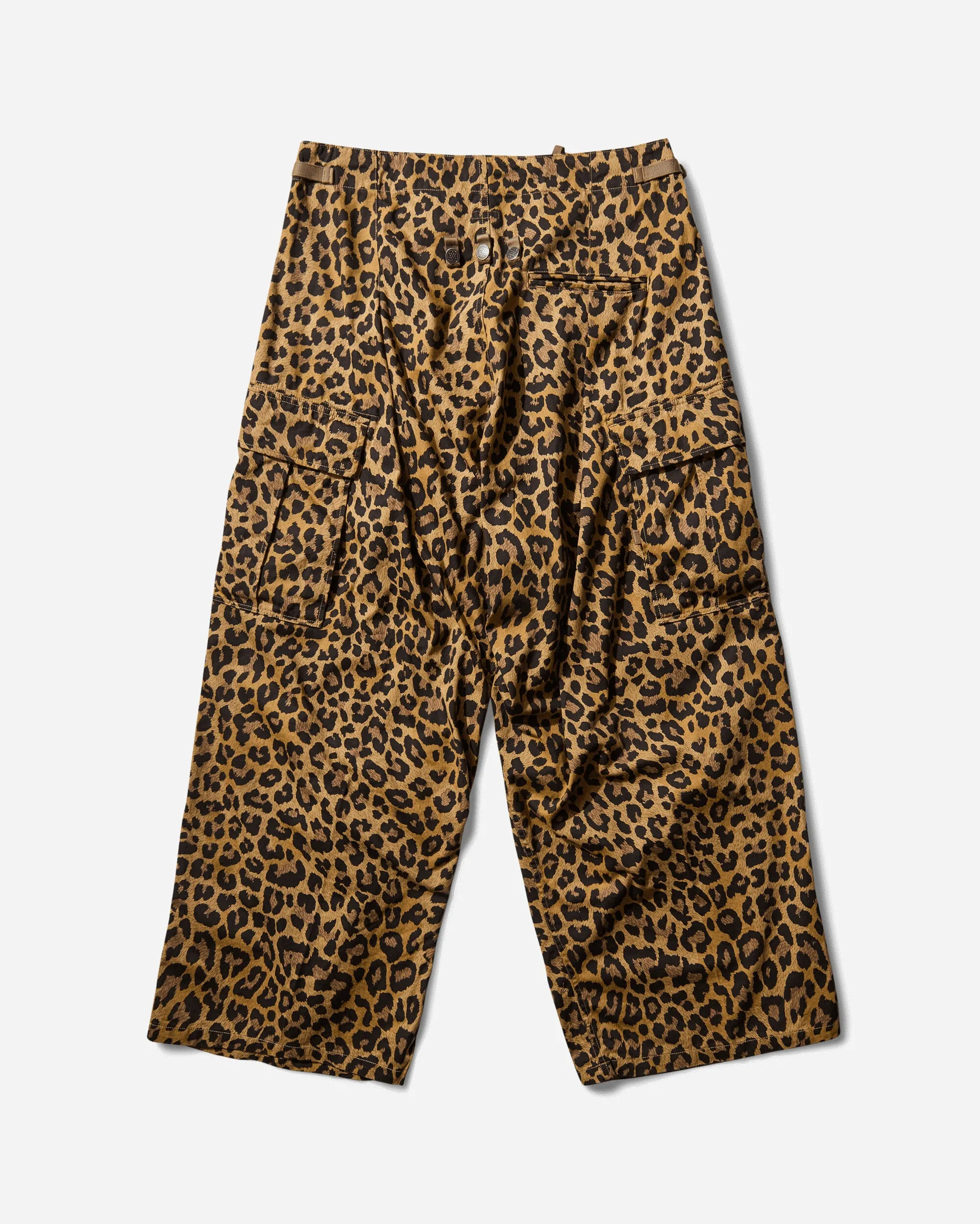 Resolution Men'S Cotton Herringbone Leopard Jumbo Cargo Pants Brown