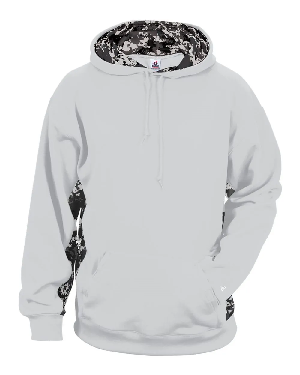Pull à capuche en polaire technique à motifs camouflage numérique et colorblock pour homme