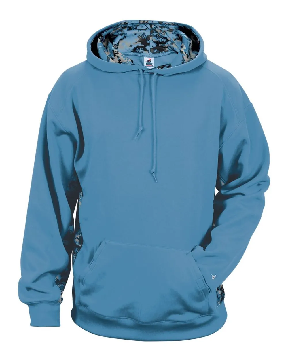 Pull à capuche en polaire technique à motifs camouflage numérique et colorblock pour homme