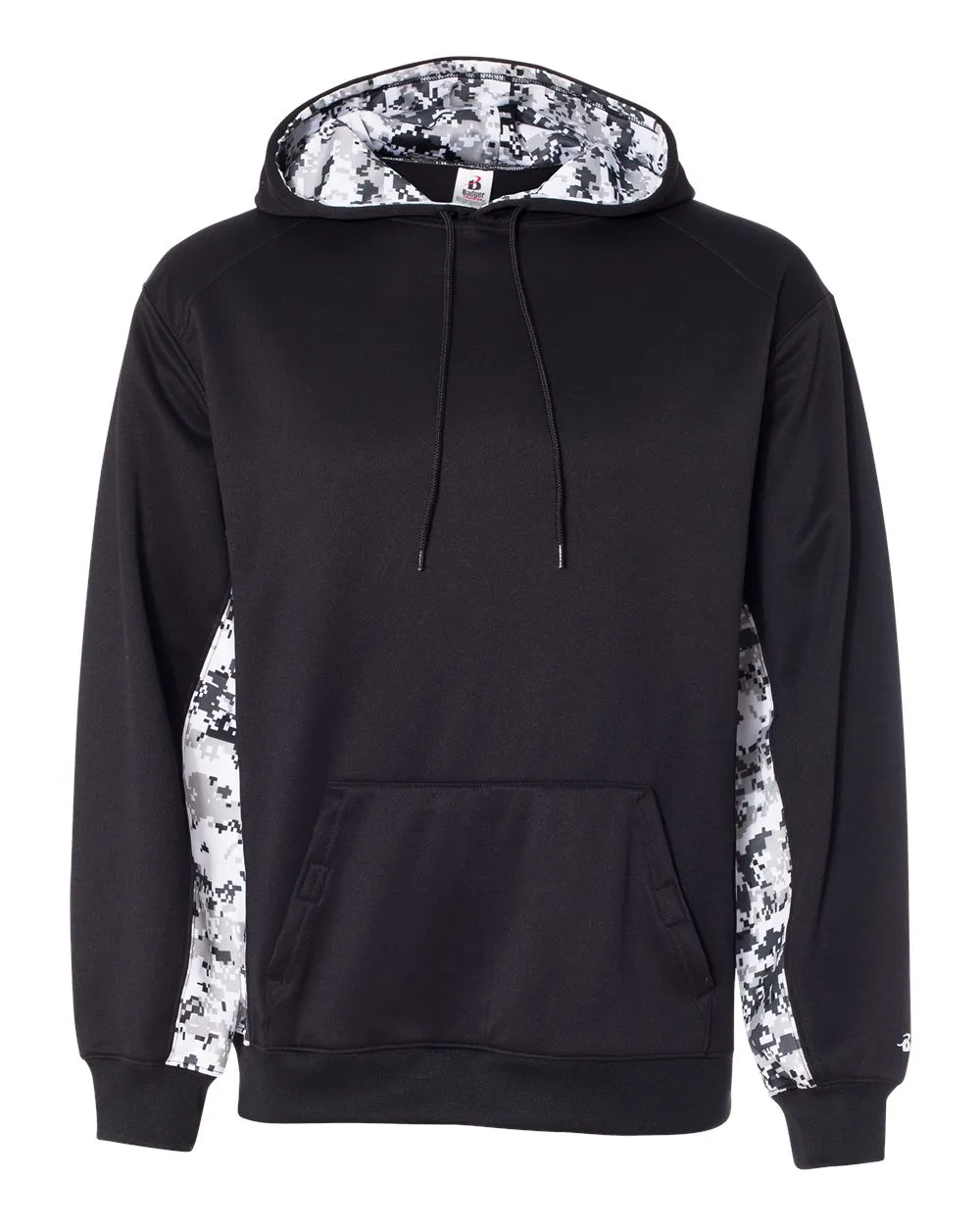Pull à capuche en polaire technique à motifs camouflage numérique et colorblock pour homme
