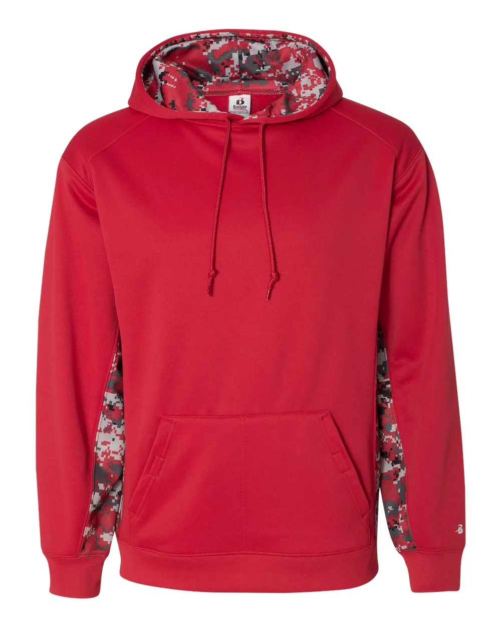 Pull à capuche en polaire technique à motifs camouflage numérique et colorblock pour homme