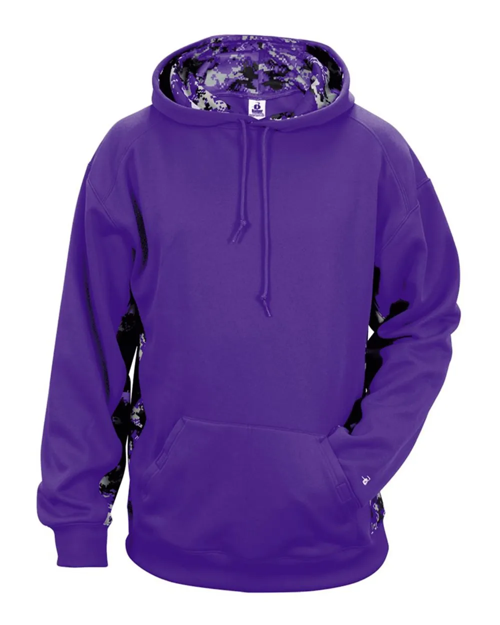 Pull à capuche en polaire technique à motifs camouflage numérique et colorblock pour homme