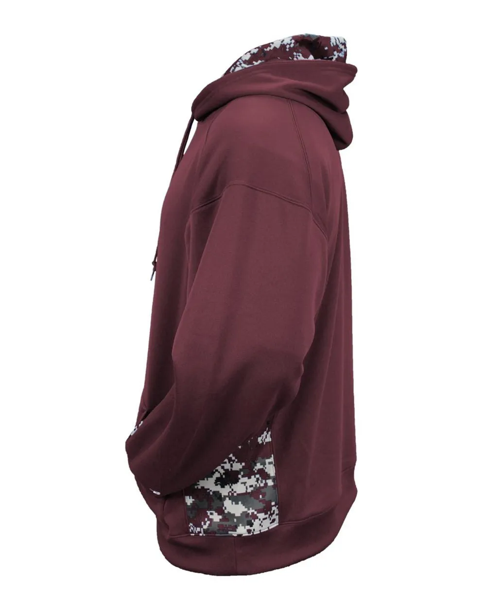 Pull à capuche en polaire technique à motifs camouflage numérique et colorblock pour homme