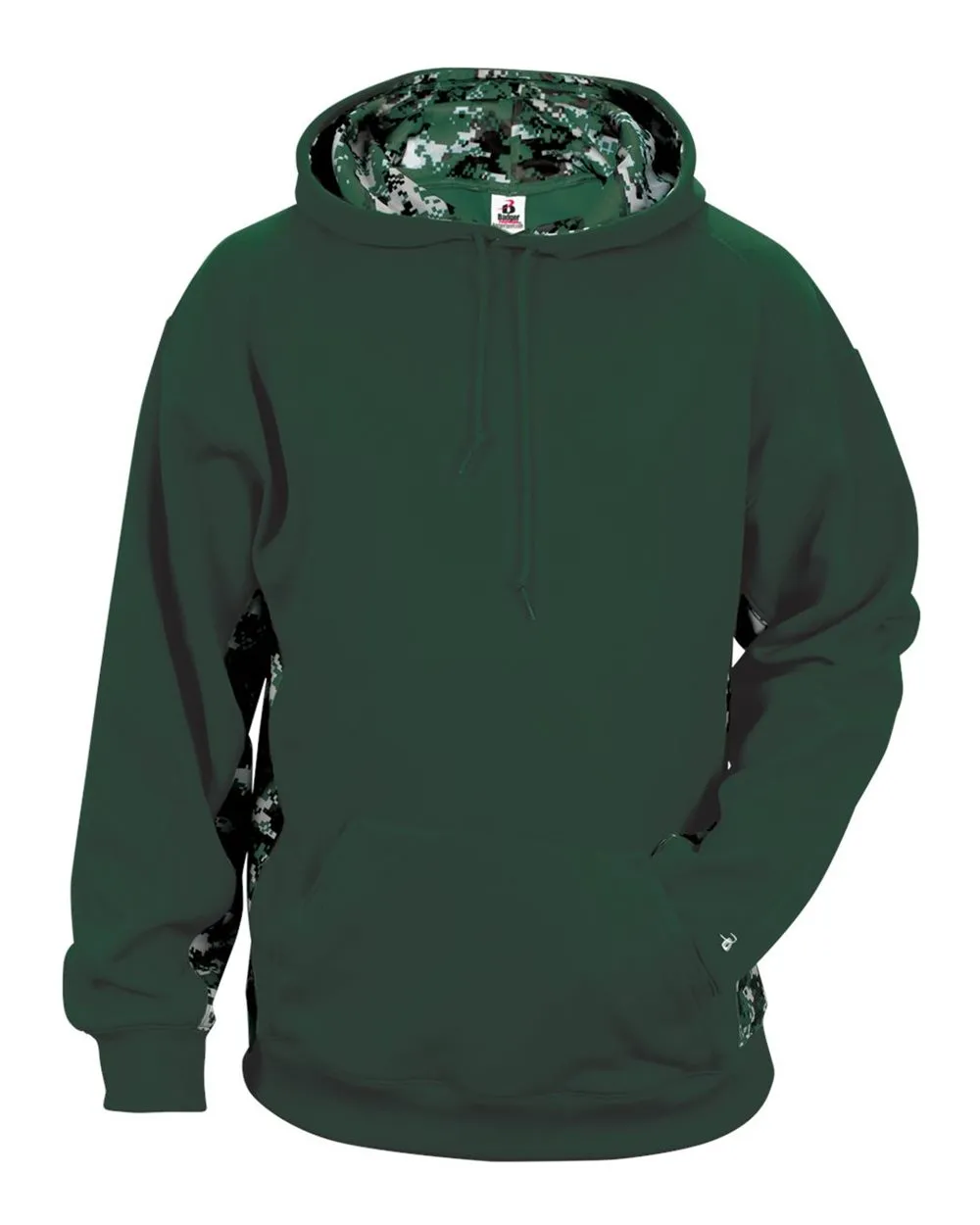 Pull à capuche en polaire technique à motifs camouflage numérique et colorblock pour homme