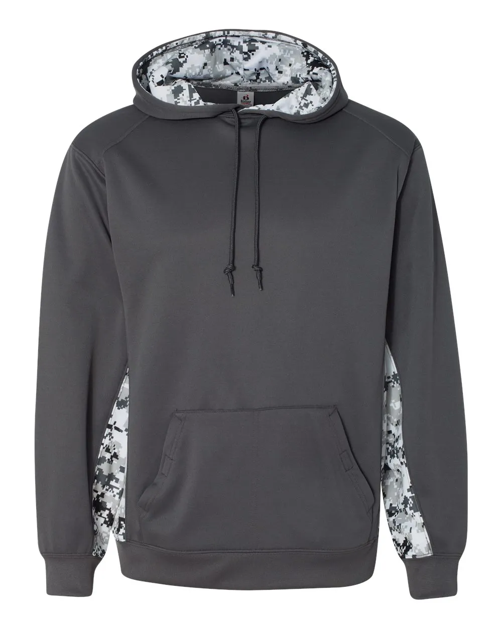 Pull à capuche en polaire technique à motifs camouflage numérique et colorblock pour homme