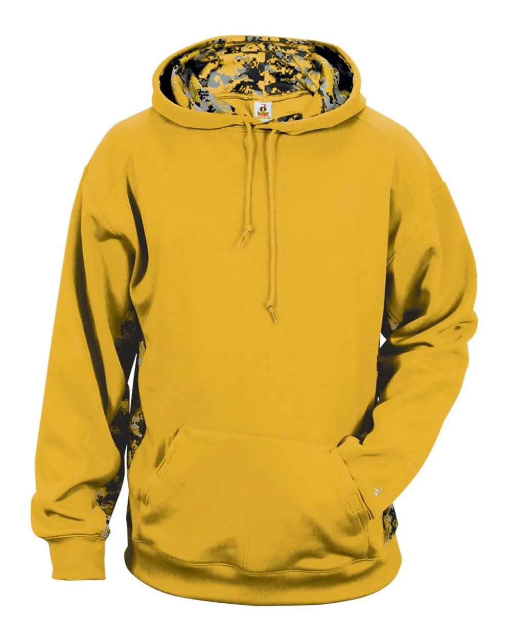 Pull à capuche en polaire technique à motifs camouflage numérique et colorblock pour homme