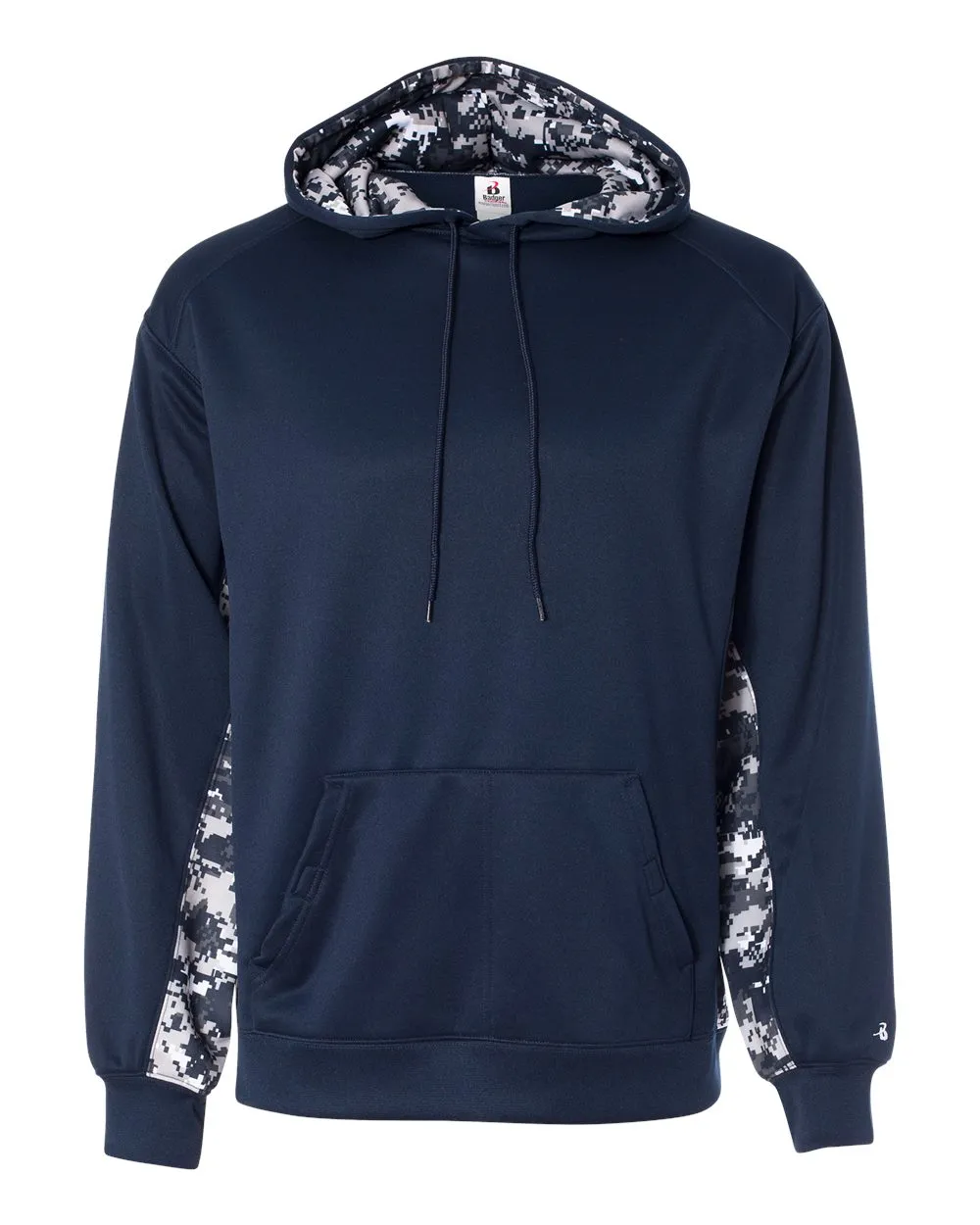 Pull à capuche en polaire technique à motifs camouflage numérique et colorblock pour homme