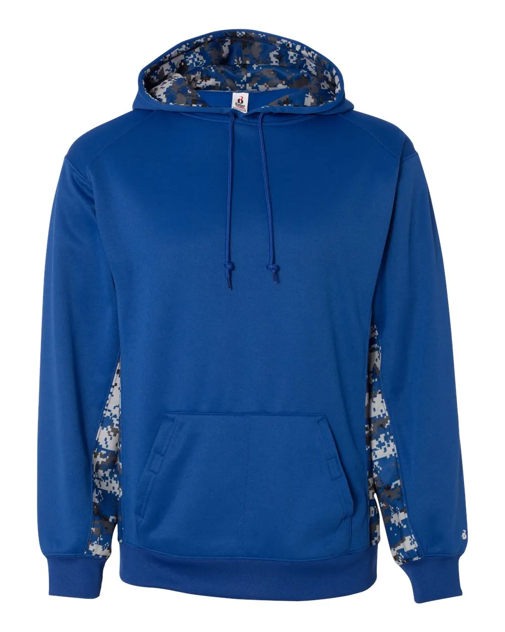 Pull à capuche en polaire technique à motifs camouflage numérique et colorblock pour homme