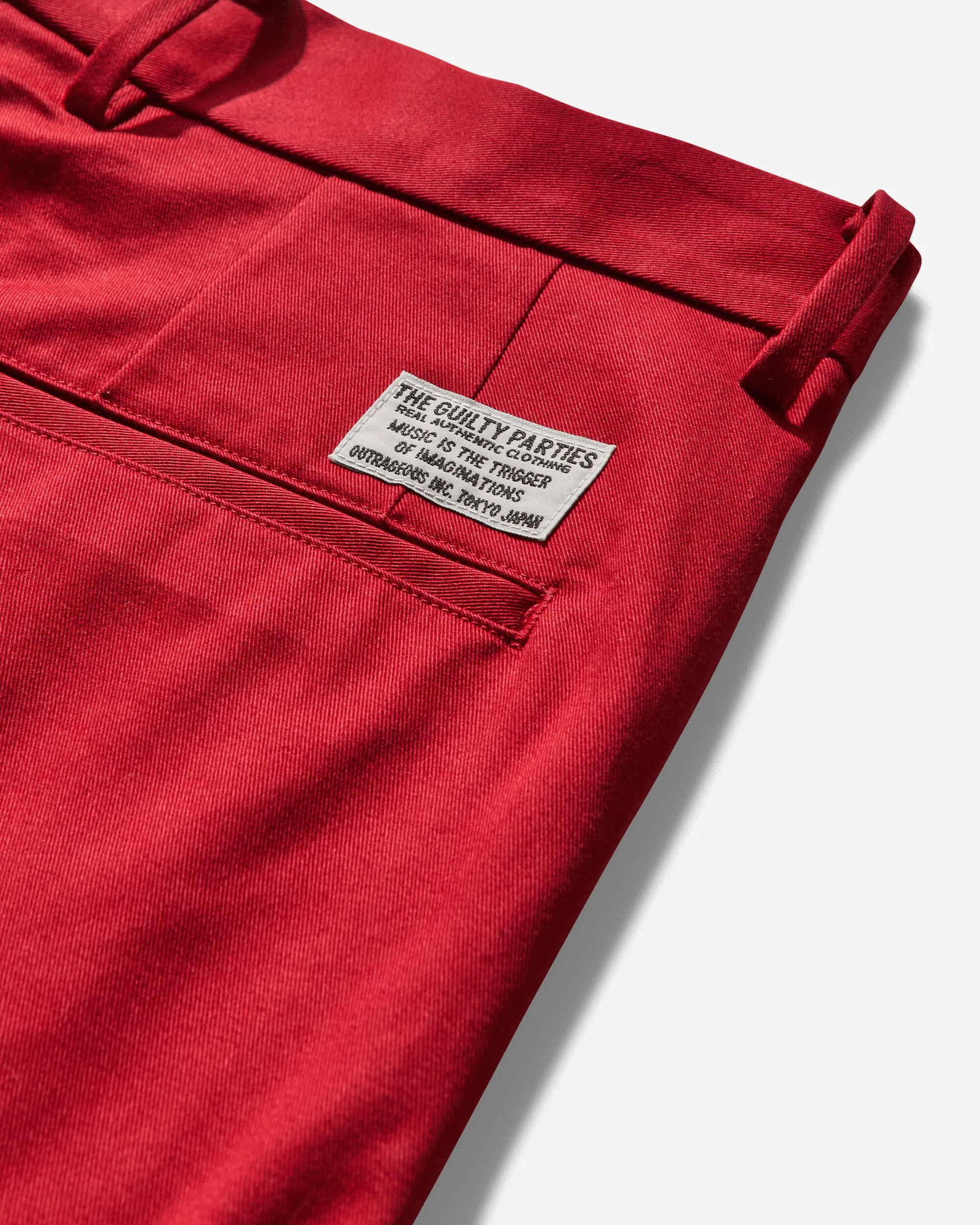 Comfortable Anteater Adjustable Straps Feature Men'S Double Pleated Chino Trousers Red